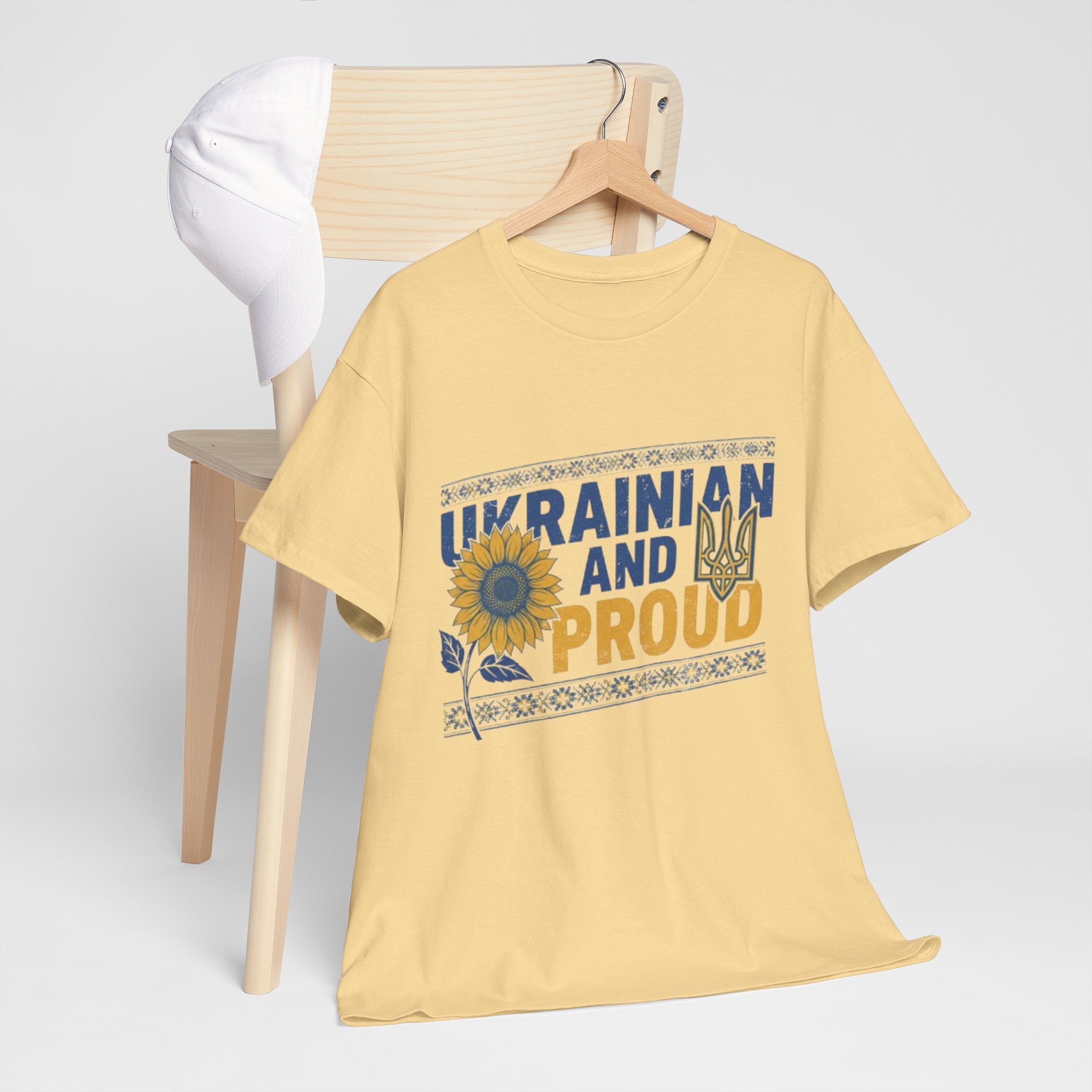 Ukrainian and Proud T-Shirt — Sunflower & Tryzub Patriotic Tee