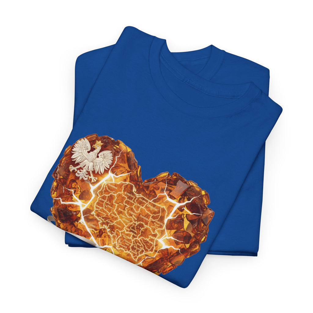 Polish Pride Heart Flame Tee | Polska Heritage T-Shirt