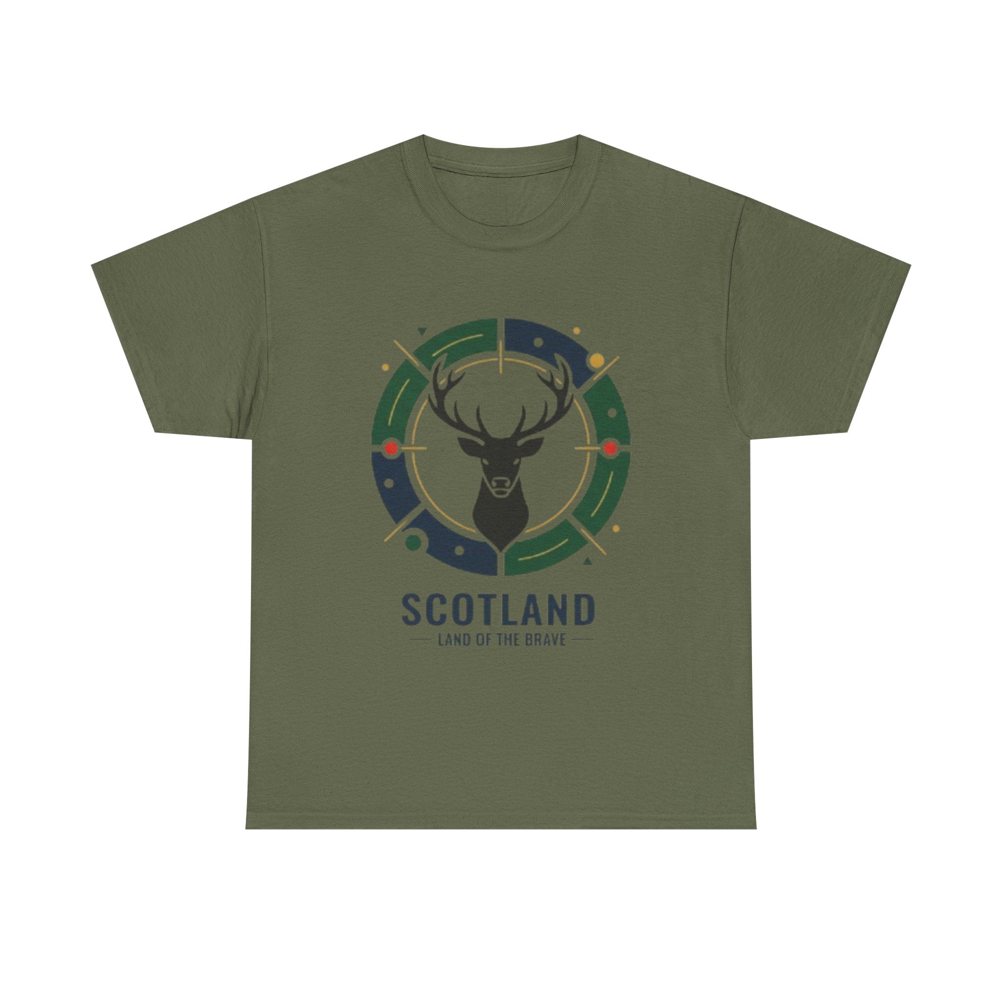 Scotland Stag Crest T‑Shirt — "Scotland: Land of the Brave" Graphic Tee