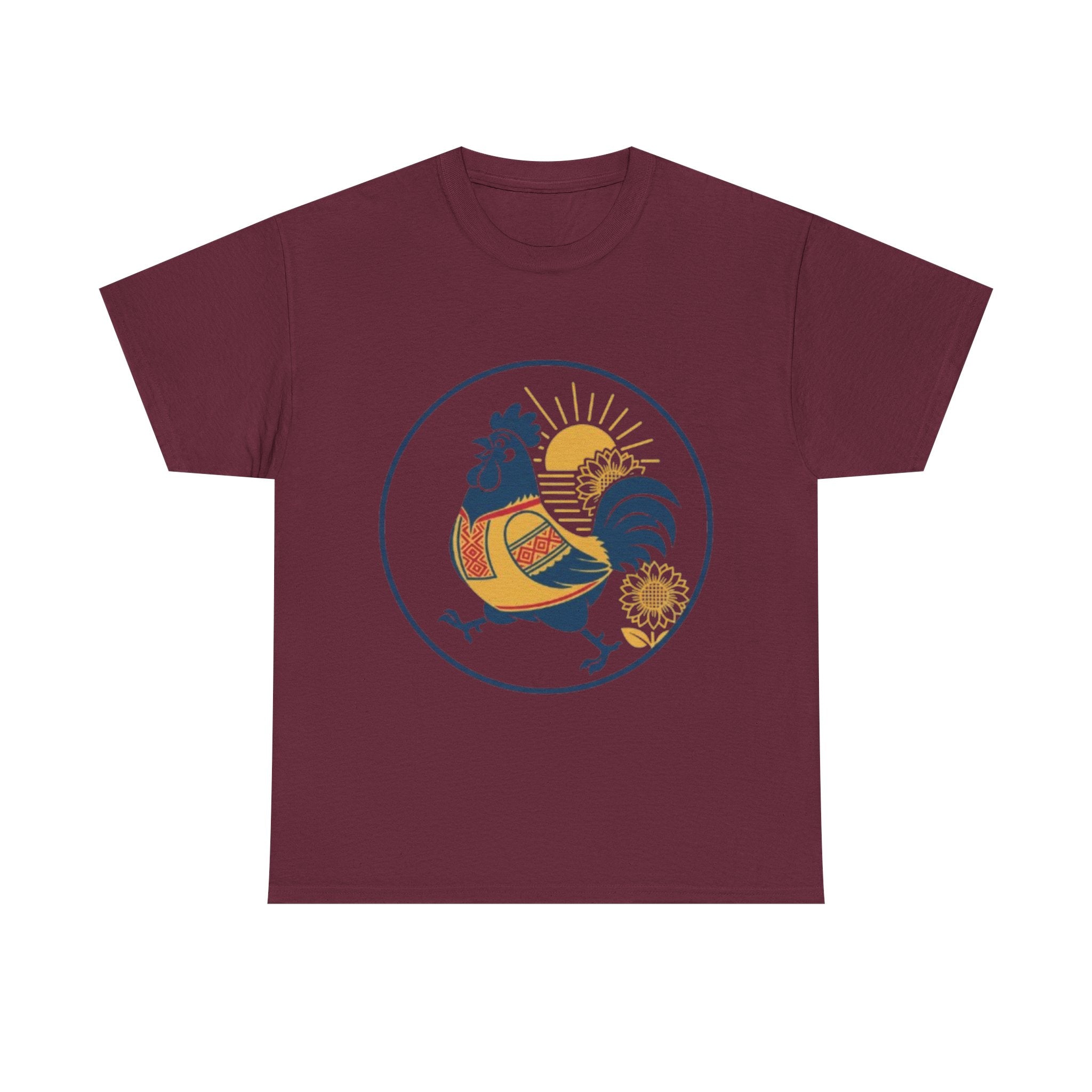 Rooster Sunburst Graphic Tee — Vintage Farmhouse Rooster T-Shirt