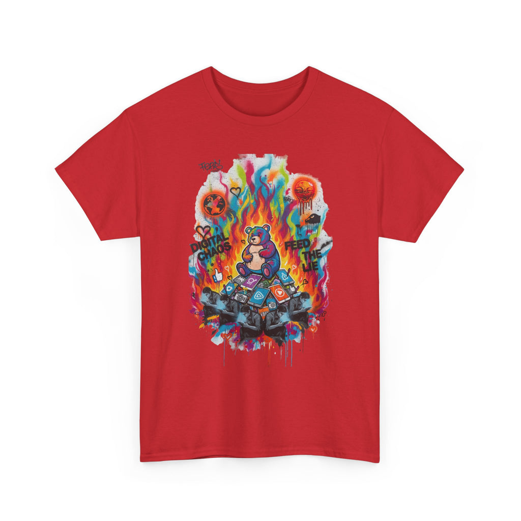 Colourful Cat Bonfire Graphic Tee