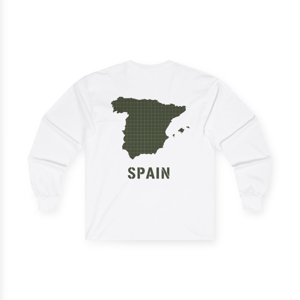 Spain Map Long Sleeve Tee — Gallus Logo Travel Shirt