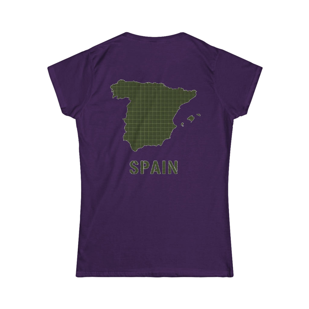 Spain Map Womens Tee — Gallus Logo Travel T‑Shirt