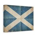 Scotland Flag Vintage Canvas Print — Distressed Saltire Wall Art