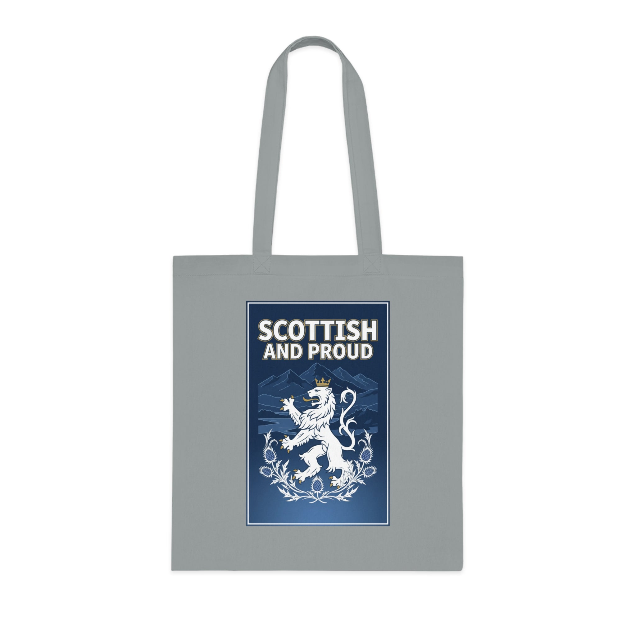 Scottish and Proud Tote Bag — Cotton Grocery & Market Tote with Lion Rampant Design