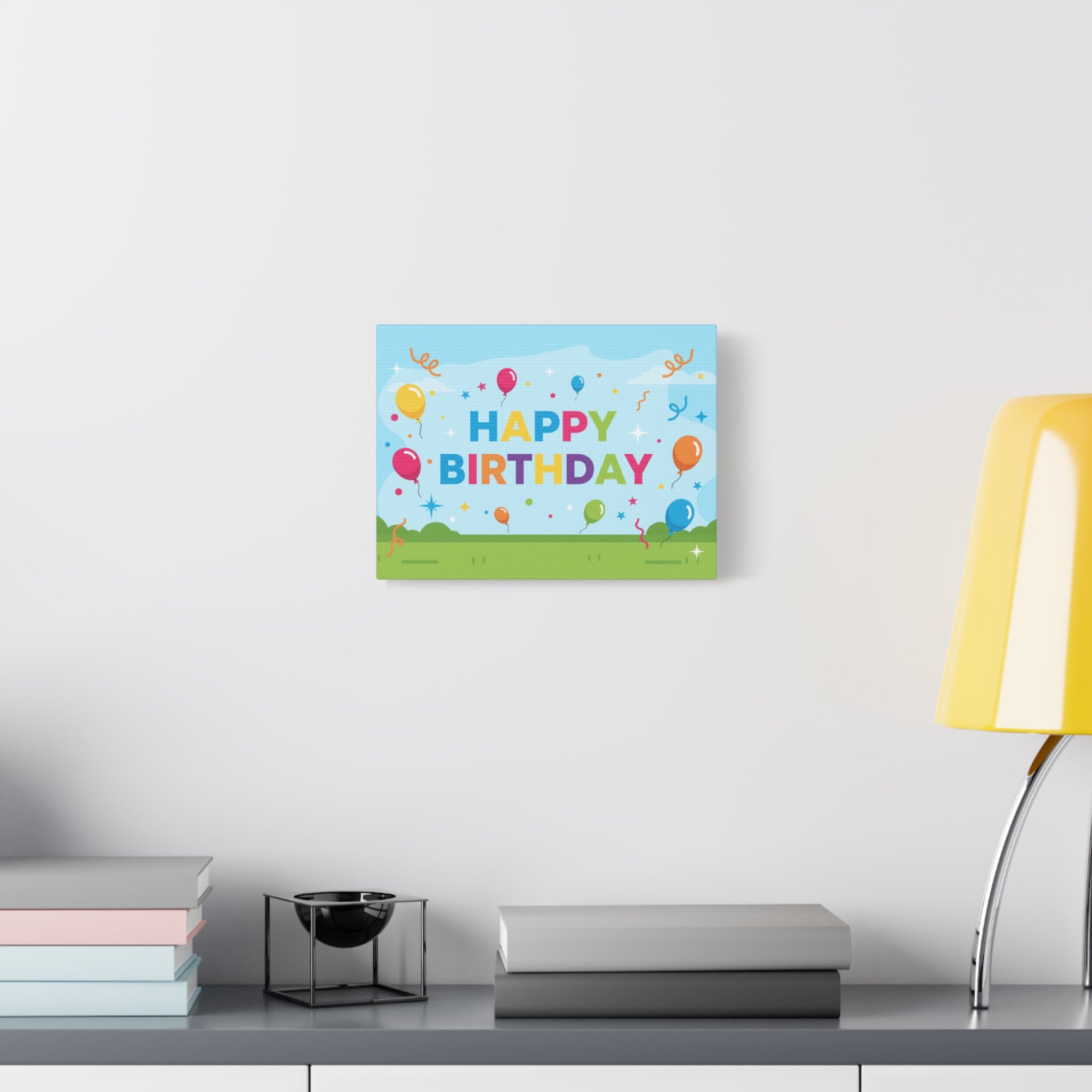 Happy Birthday Balloon Matte Canvas Wall Art