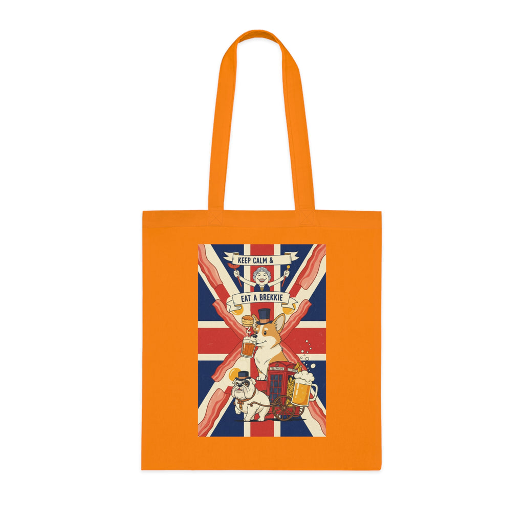 Keep Calm and Eat a Scone Cotton Tote — British Flag Bakery Illustration Grocery Bag