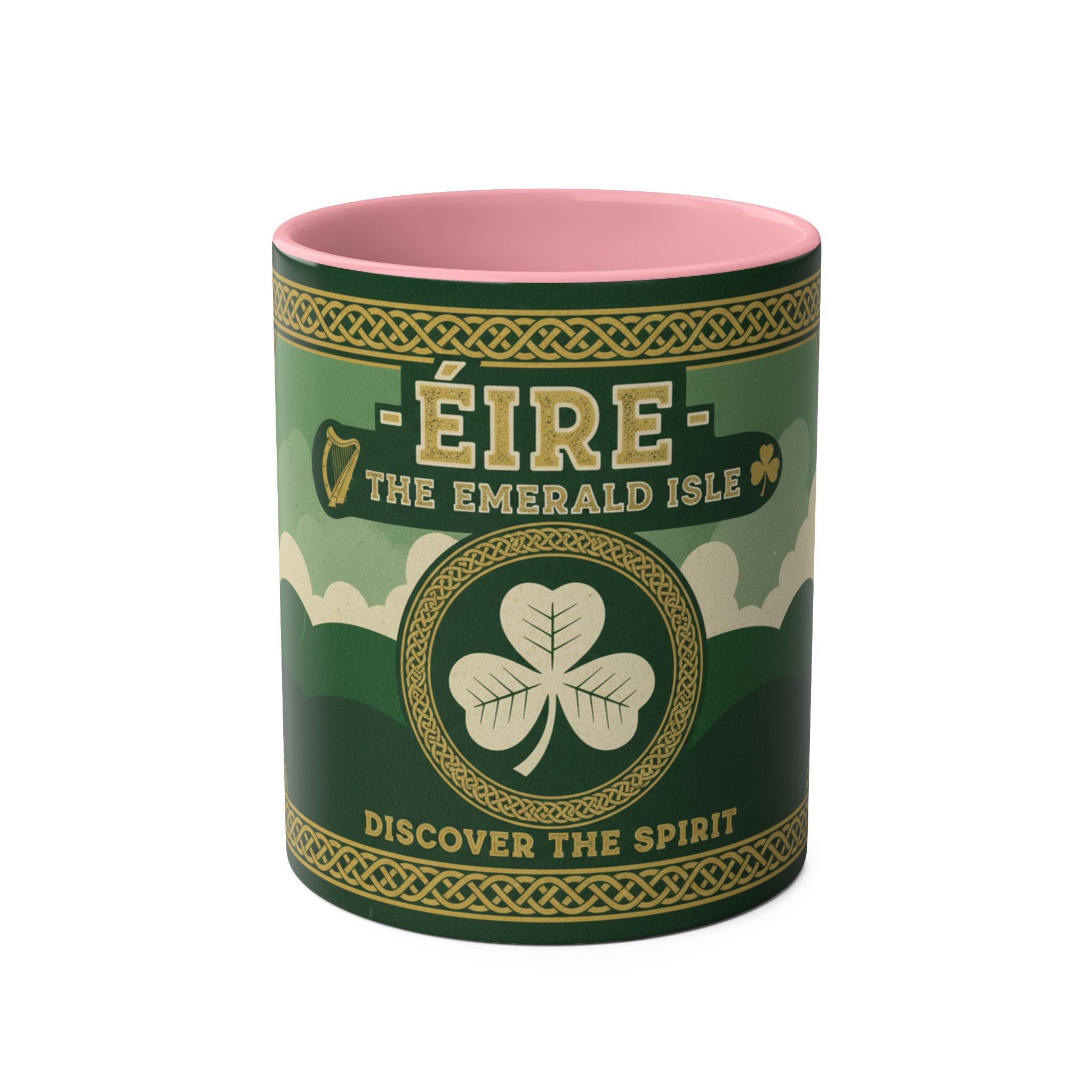 Éire The Emerald Isle Ceramic Coffee Mug — Discover the Spirit, Two-Tone 11oz