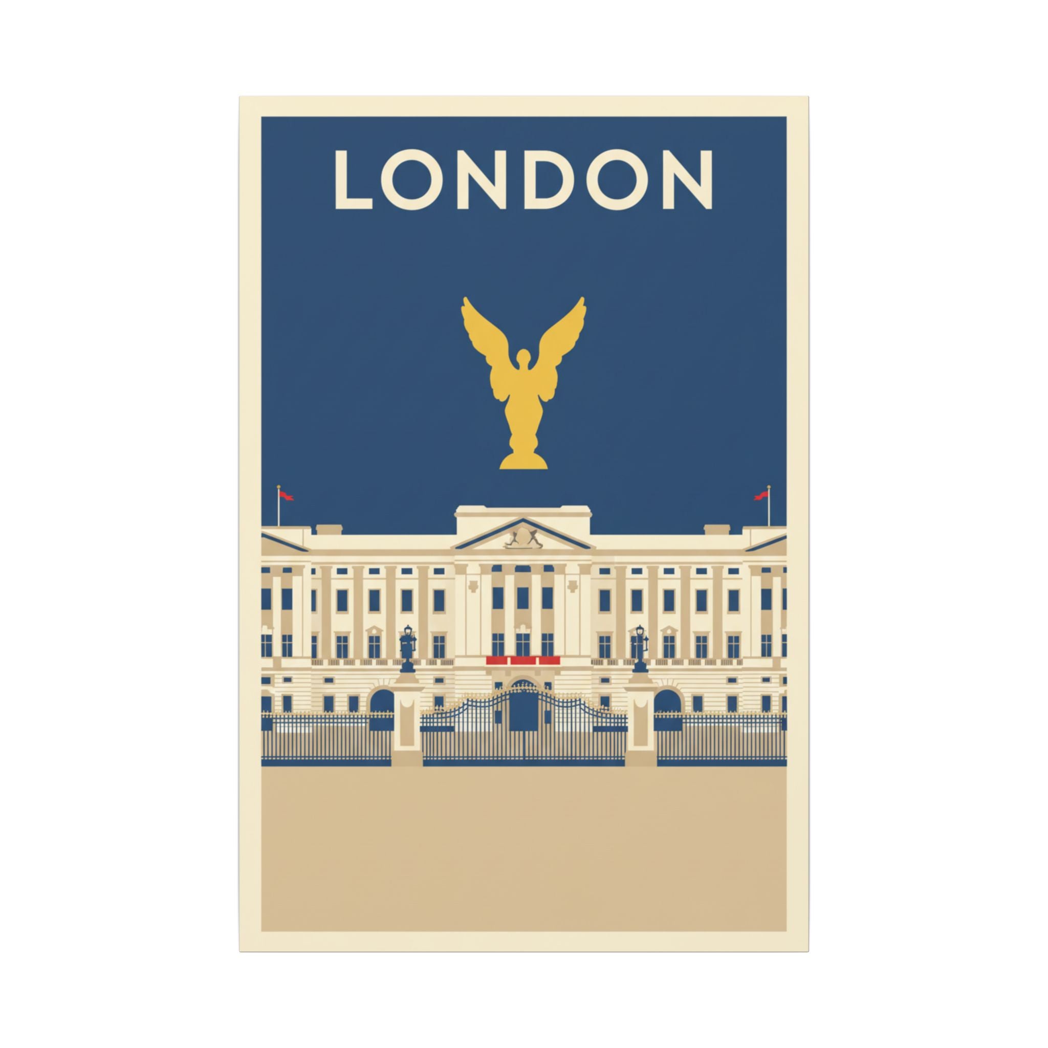 London Buckingham Palace Canvas Print Vintage Travel Poster Wall Art