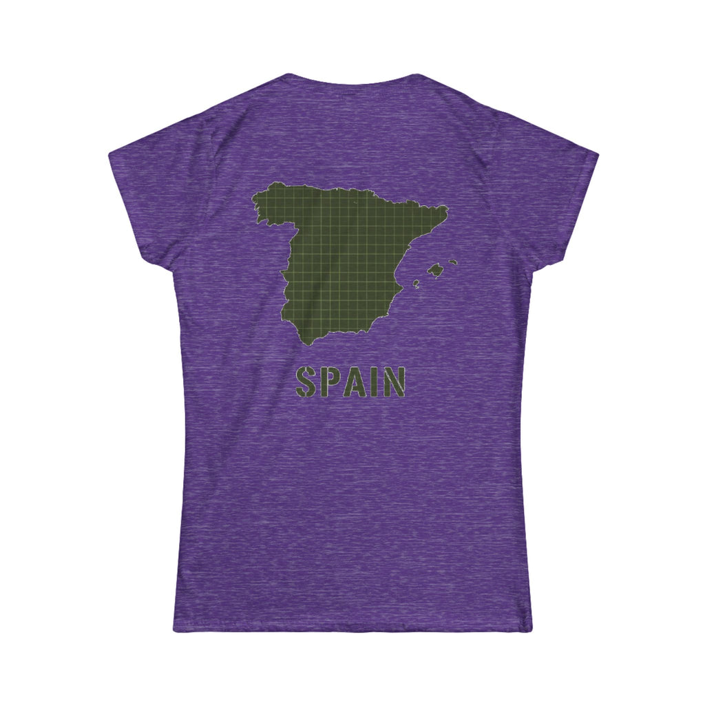 Spain Map Womens Tee — Gallus Logo Travel T‑Shirt