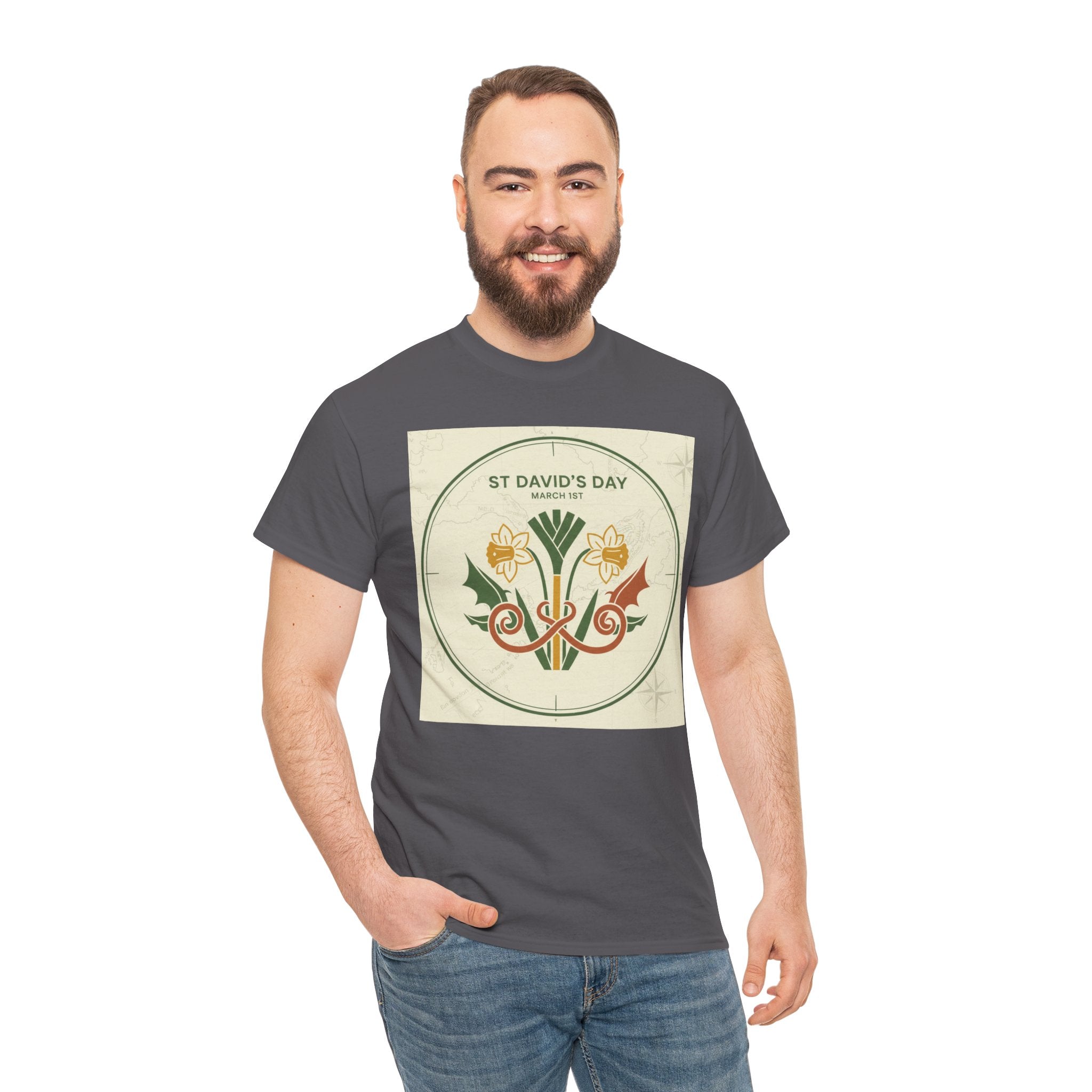 St. David's Day Floral Tee — Welsh Daffodil & Leek Celebration Shirt