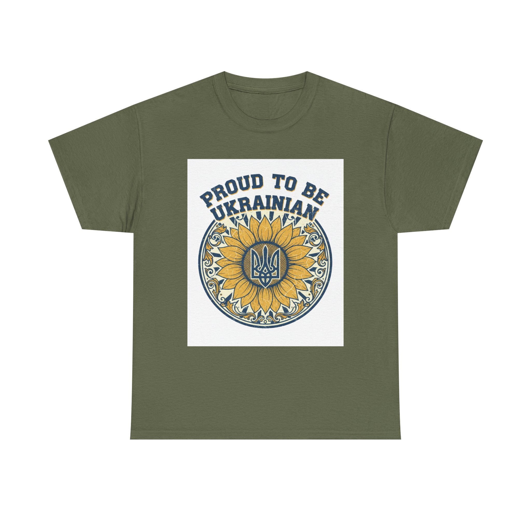 Proud to Be Ukrainian T-Shirt — Sunflower & Trident Pride Tee