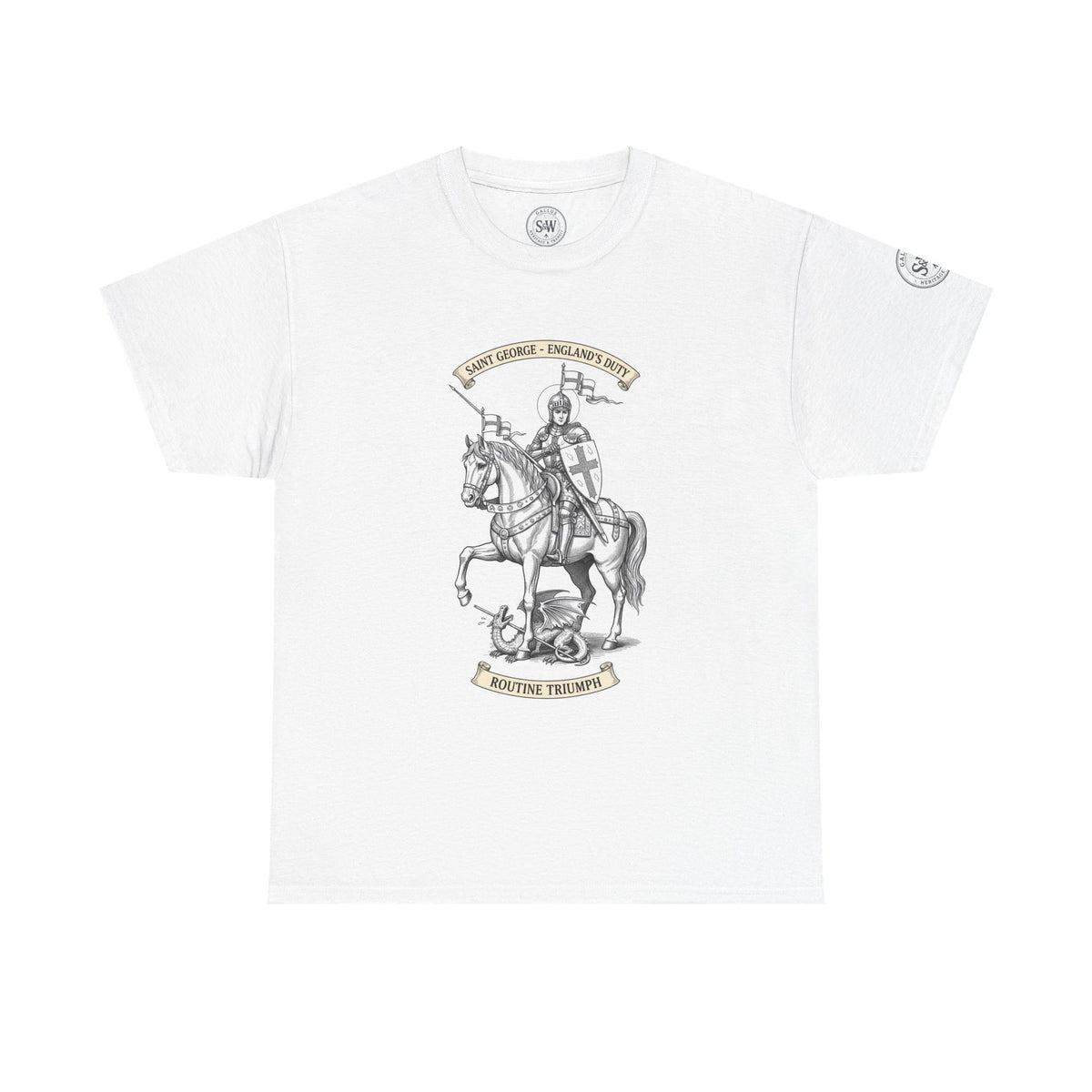St George medieval knight and English flag T-shirt