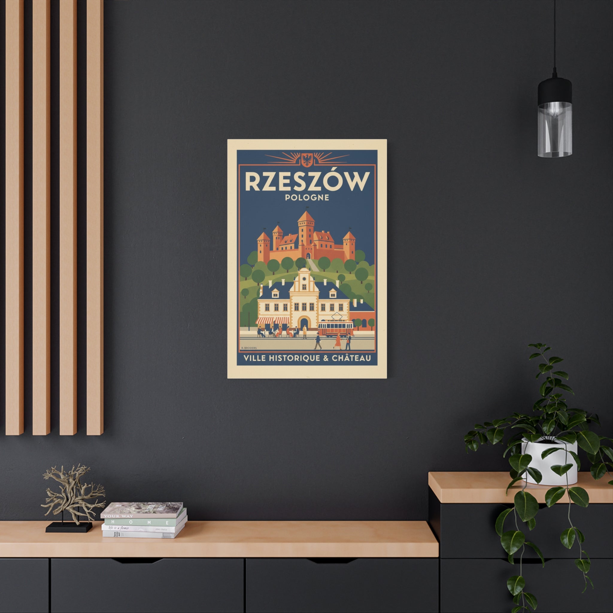 Rzeszów Vintage Travel Poster Canvas - Matte Stretched Wall Art