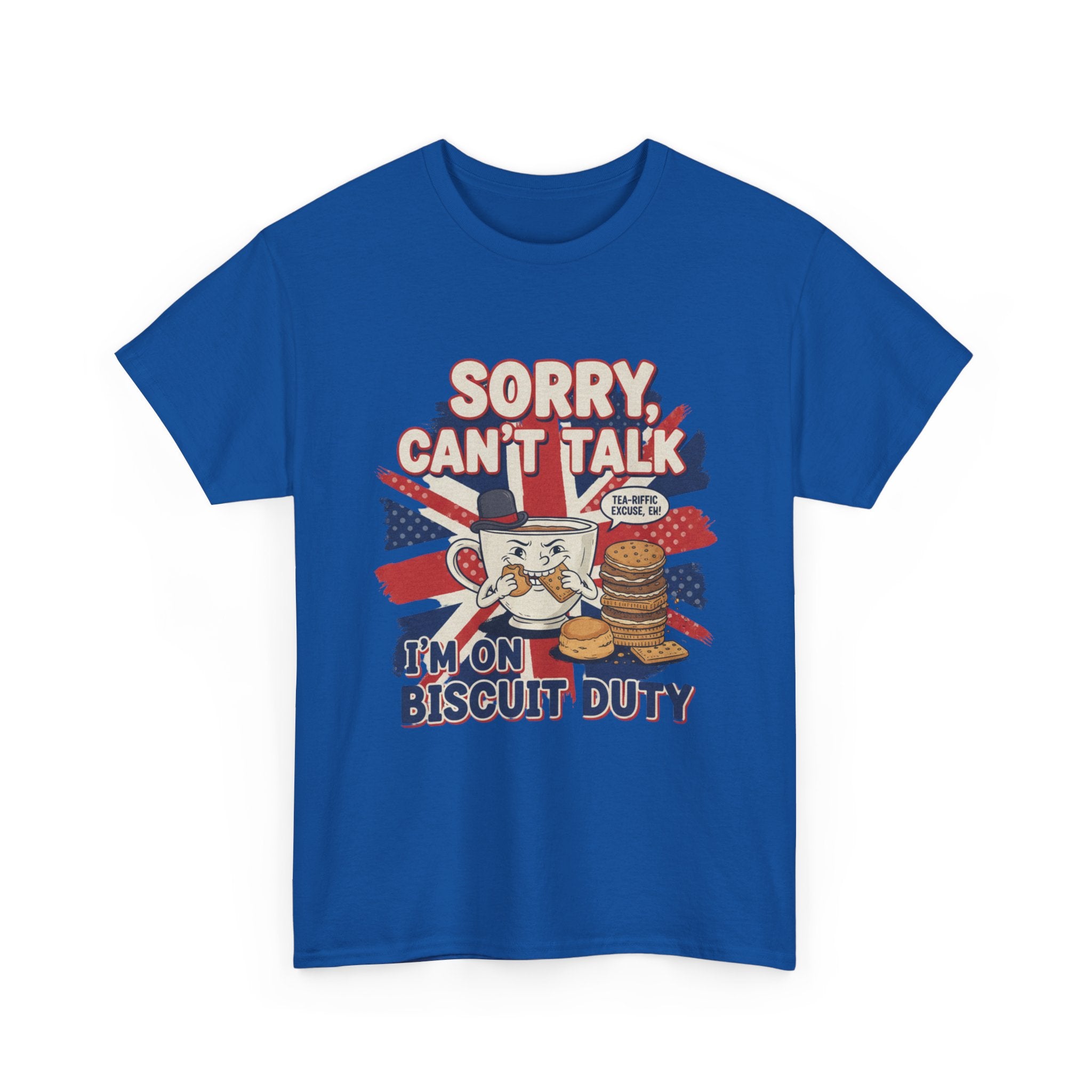 Biscuit Duty T‑Shirt - "Sorry Can't Talk, I'm On Biscuit Duty" British Tea & Biscuit Graphic Tee