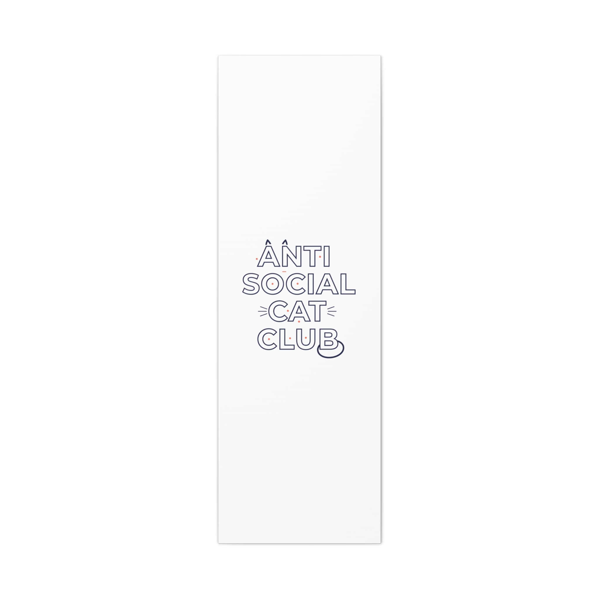 Anti Social Cat Club Canvas | Outline-Only Typography, Hollow Letter Art