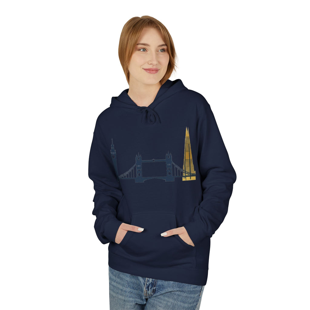 London Skyline Hoodie — Minimal Big Ben, Tower Bridge & The Shard Travel Sweatshirt