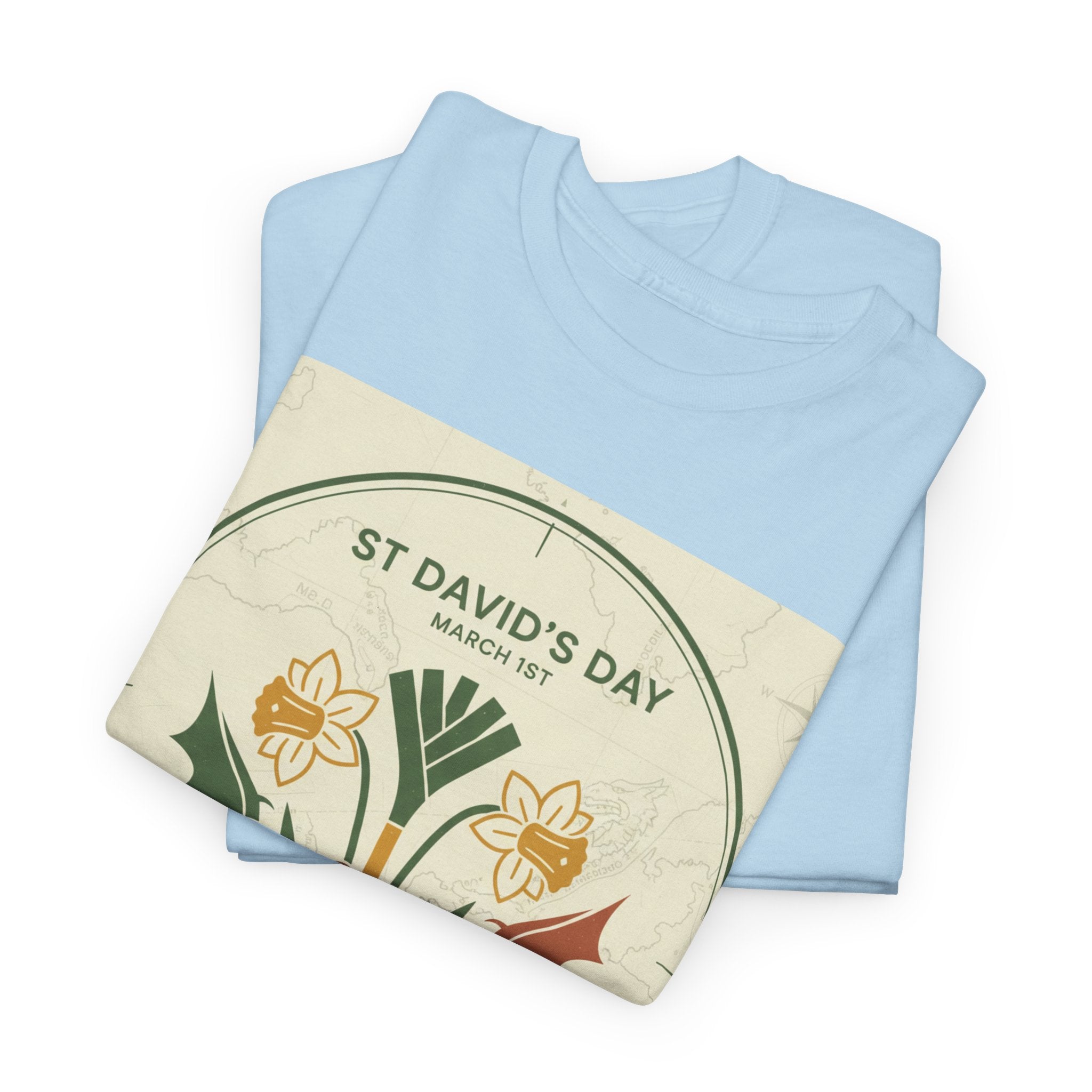 St. David's Day Floral Tee — Welsh Daffodil & Leek Celebration Shirt