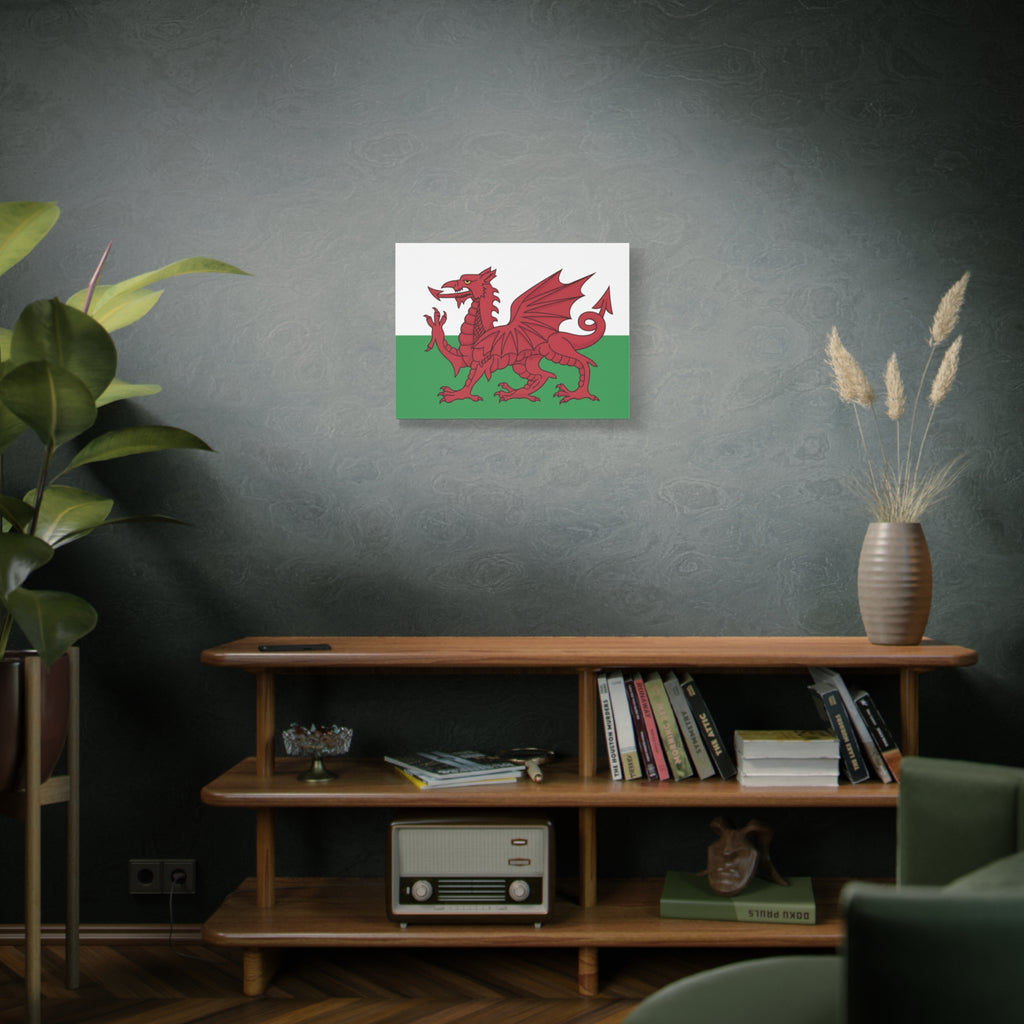 Welsh Flag Canvas Print — Red Dragon Matte Stretched Wall Art