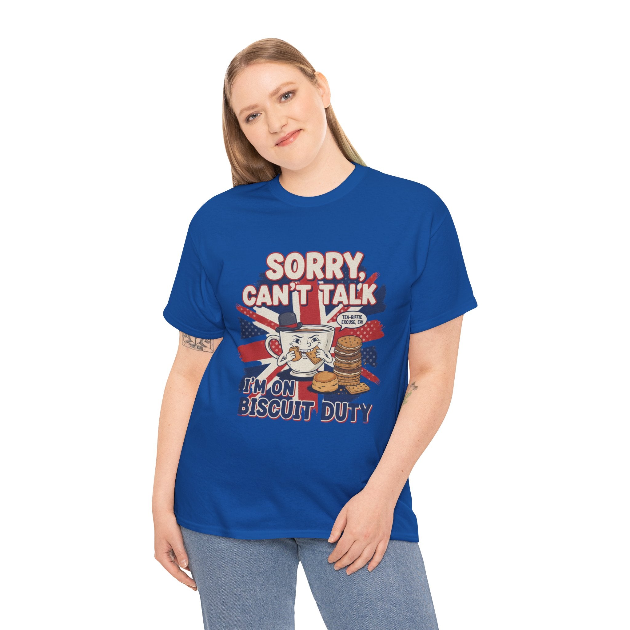Biscuit Duty T‑Shirt - "Sorry Can't Talk, I'm On Biscuit Duty" British Tea & Biscuit Graphic Tee