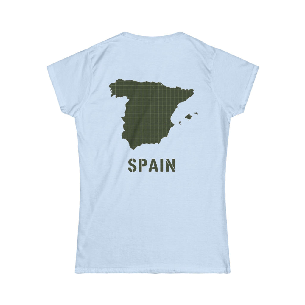 Spain Map Womens Tee — Gallus Logo Travel T‑Shirt