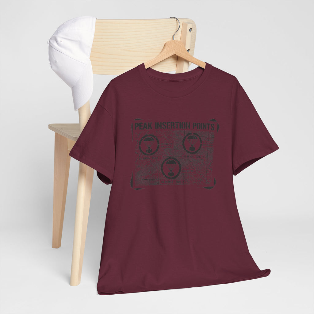 Retro Mountain Schematic Graphic T-Shirt — Technical Diagram Hiking Tee