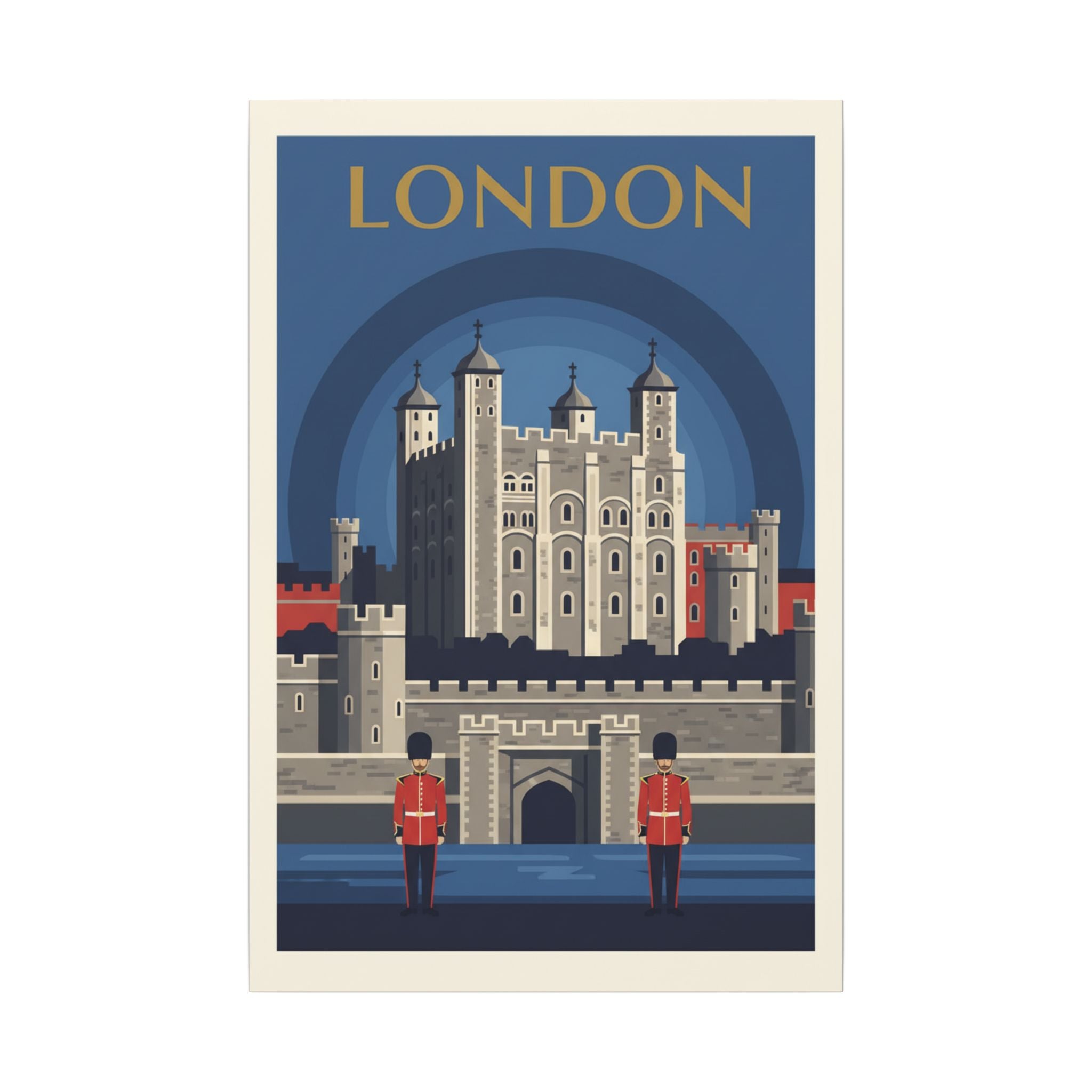 Tower of London Retro Travel Poster Canvas