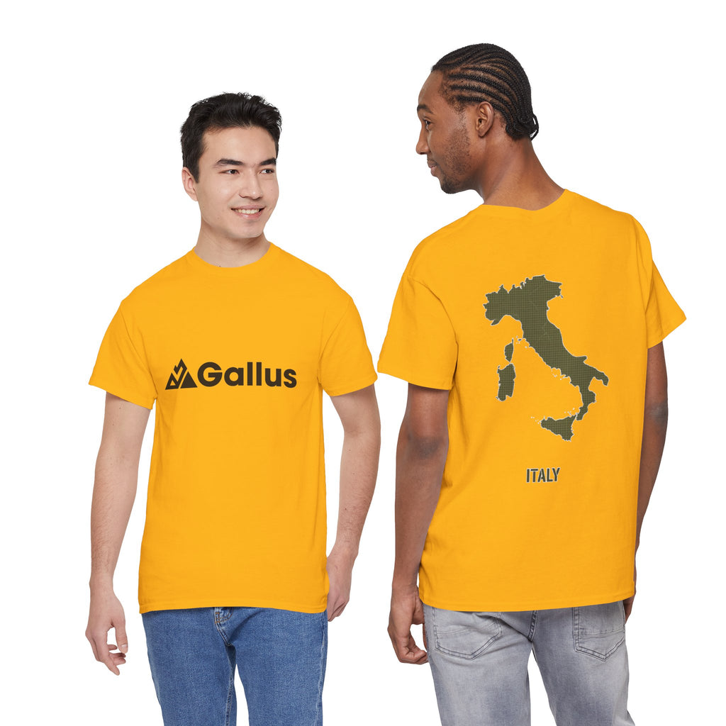 Italy Map Tee — GALLUS Logo Casual Cotton T-Shirt