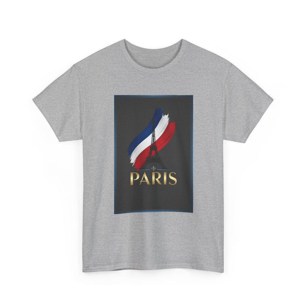 Paris Tricolor Graphic Tee — French Flag Brushstroke T-Shirt