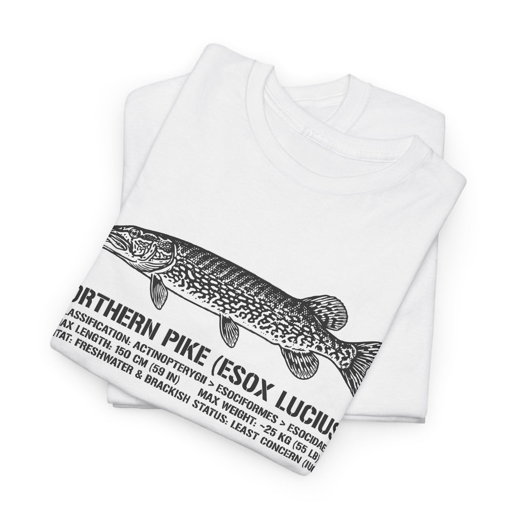 Northern Pike Illustration Tee — "Northern Pike (Esox Lucius)" Fishing Shirt