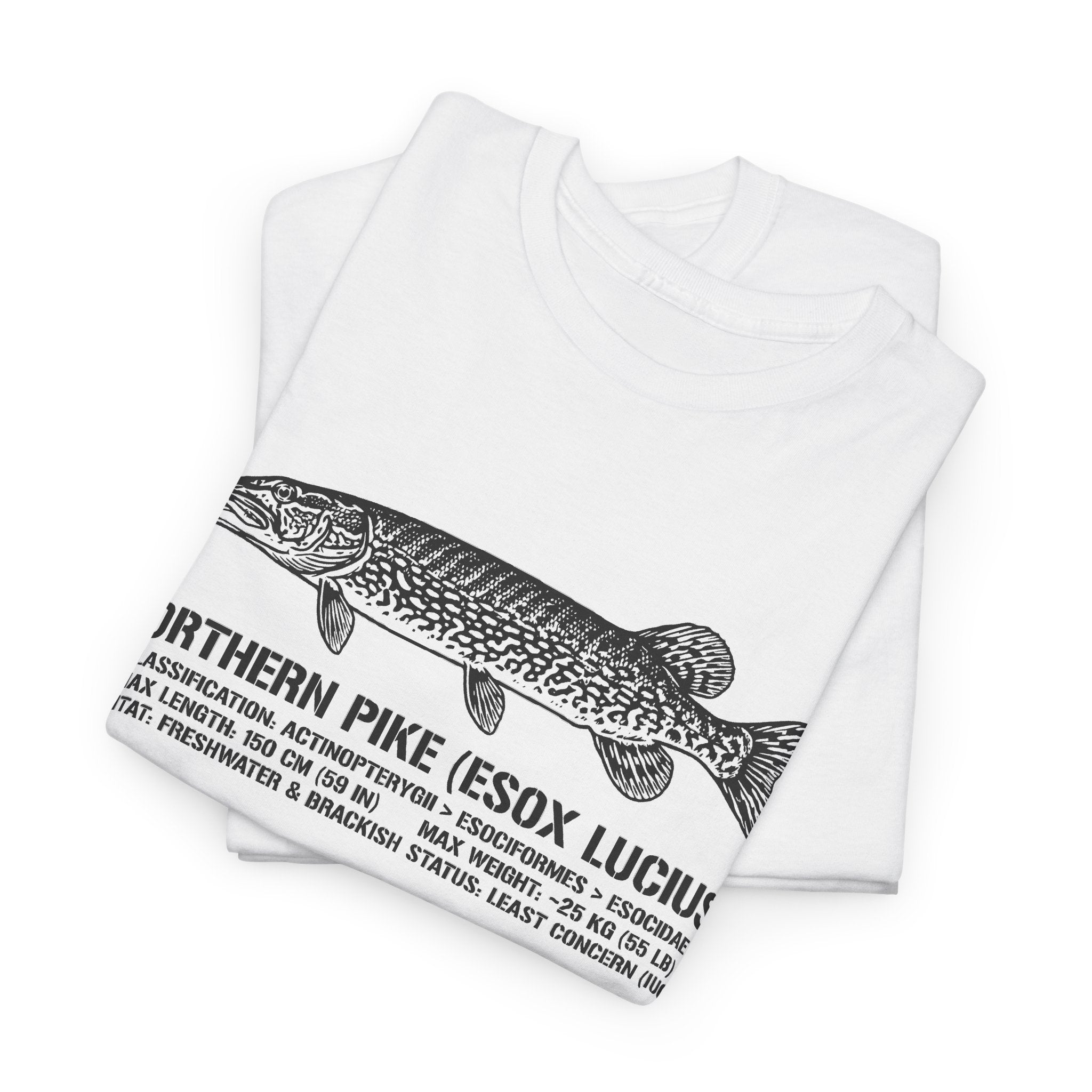 Northern Pike Illustration Tee — "Northern Pike (Esox Lucius)" Fishing Shirt