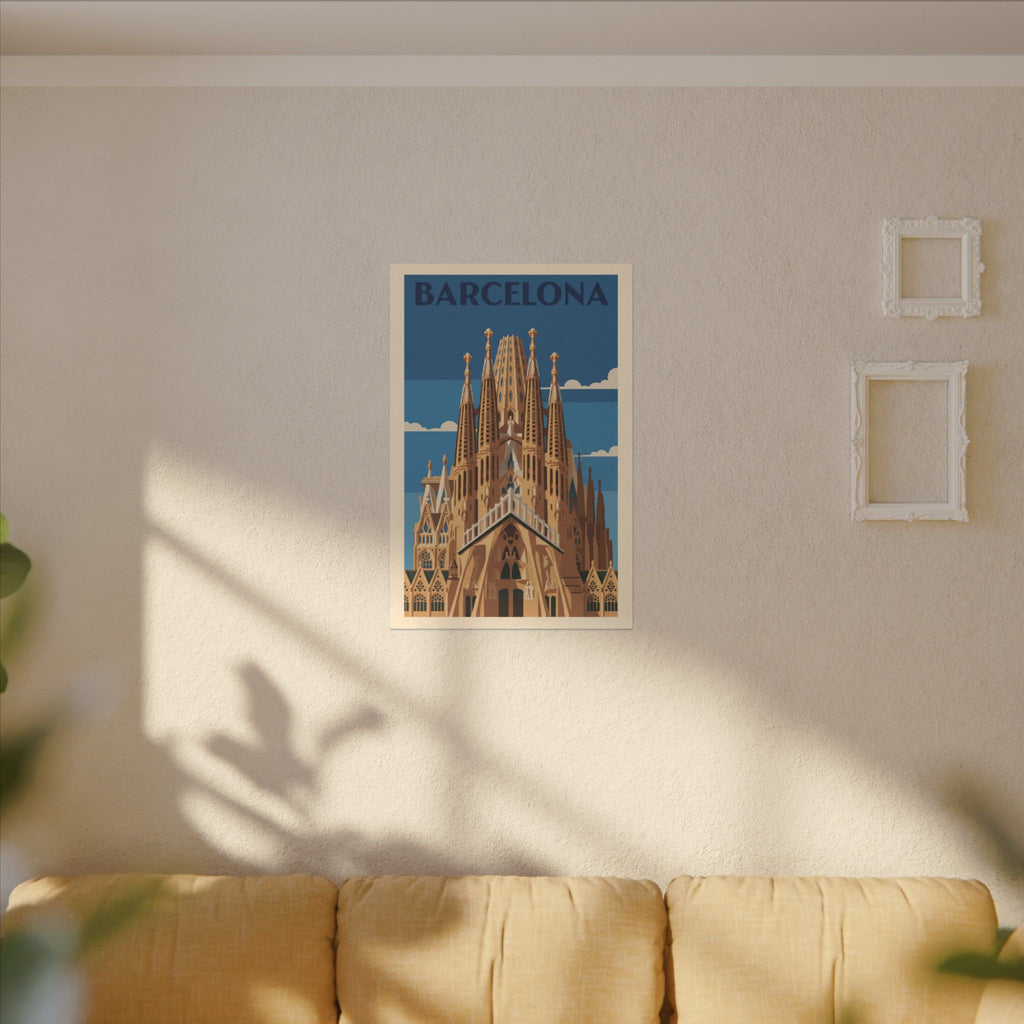 Barcelona Sagrada Familia Matte Canvas Print Stretched Travel Poster Wall Art