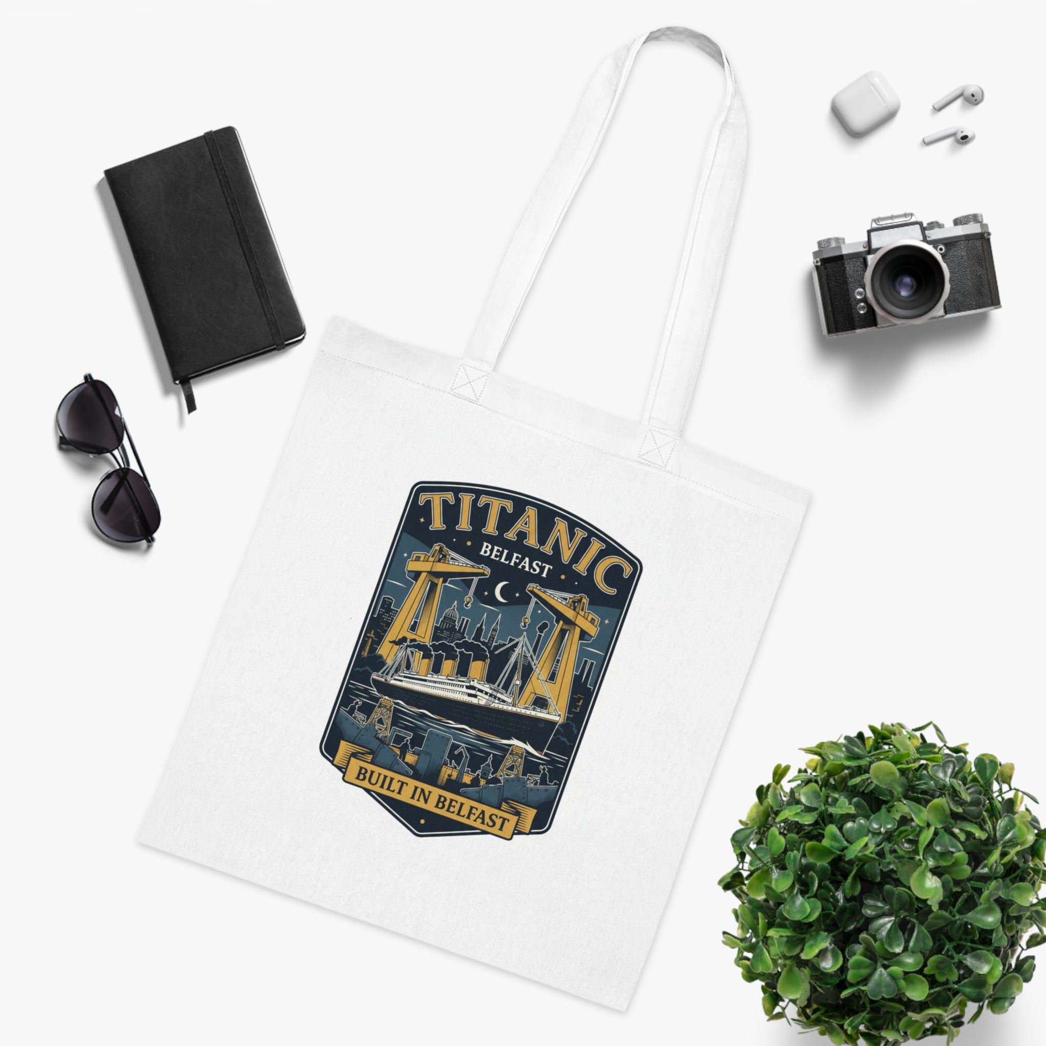 Titanic Belfast Tote Bag — 'Built in Belfast' Vintage Shipyard Design