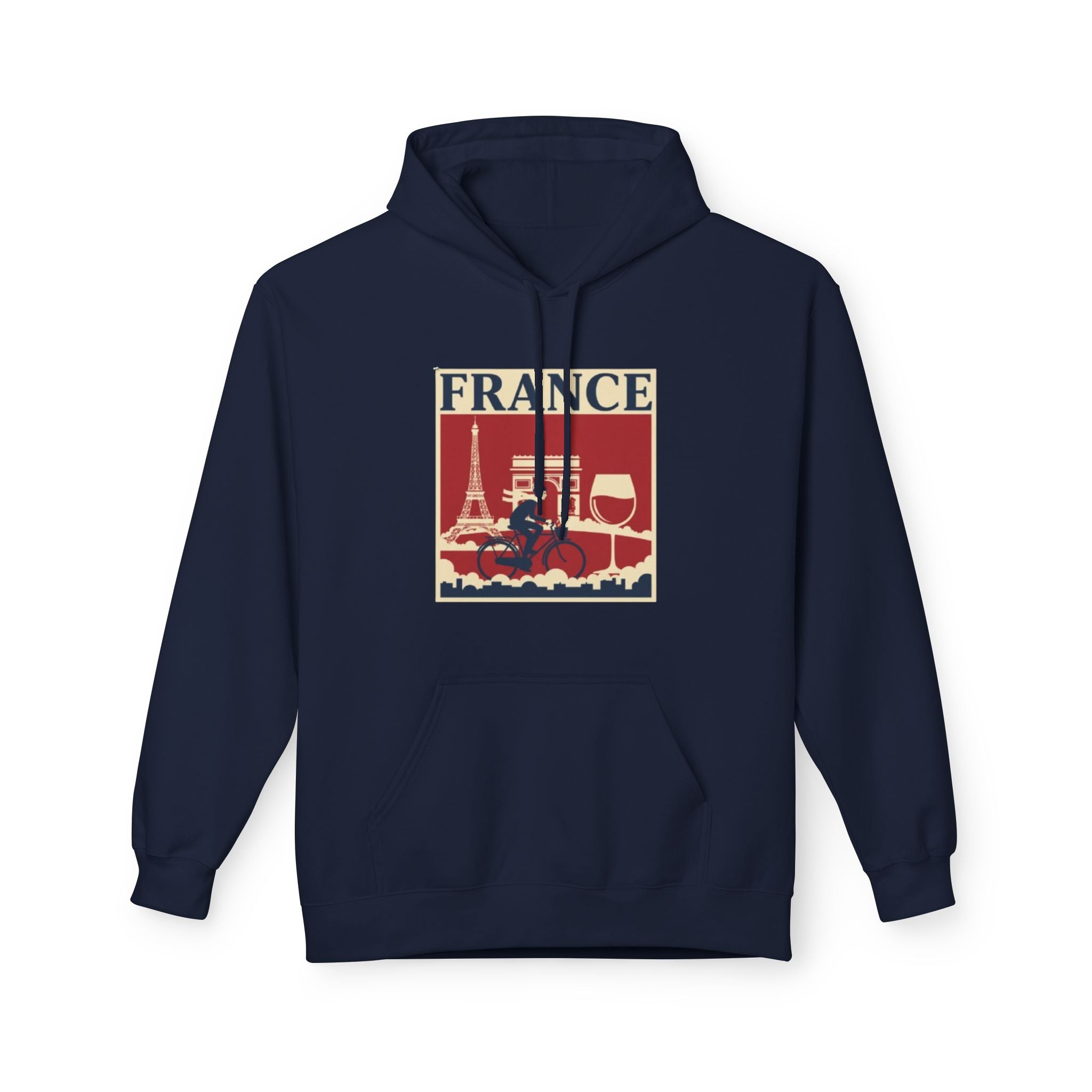 France Retro Travel Hoodie — Eiffel Tower Wine Vintage Paris Sweatshirt