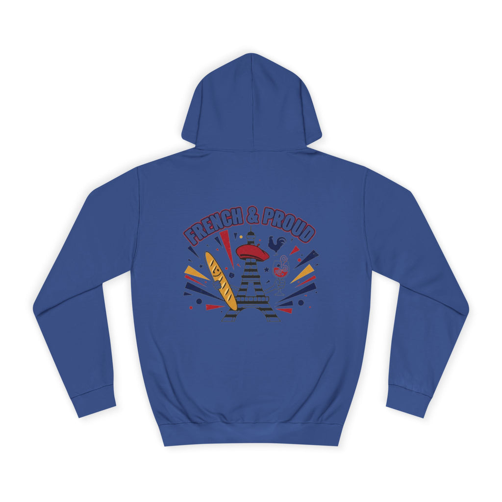 French & Proud College Hoodie — Baguette, Eiffel Tower Graphic Hoodie