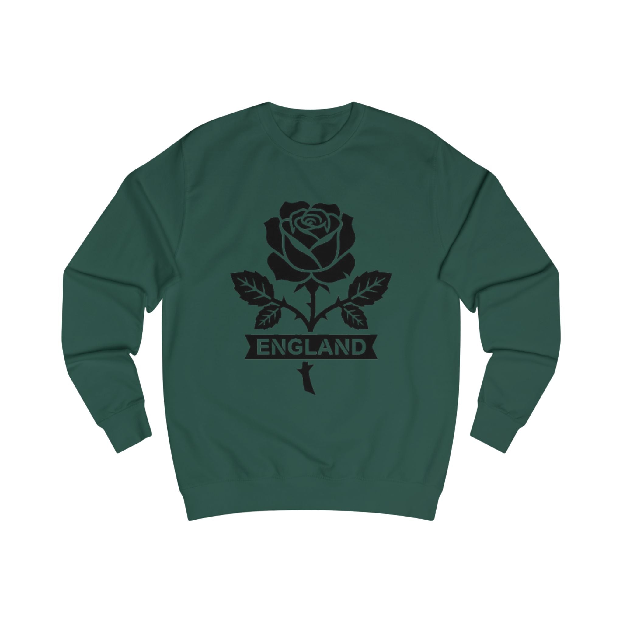 England Rose Sweatshirt — Black Rose Graphic Crewneck