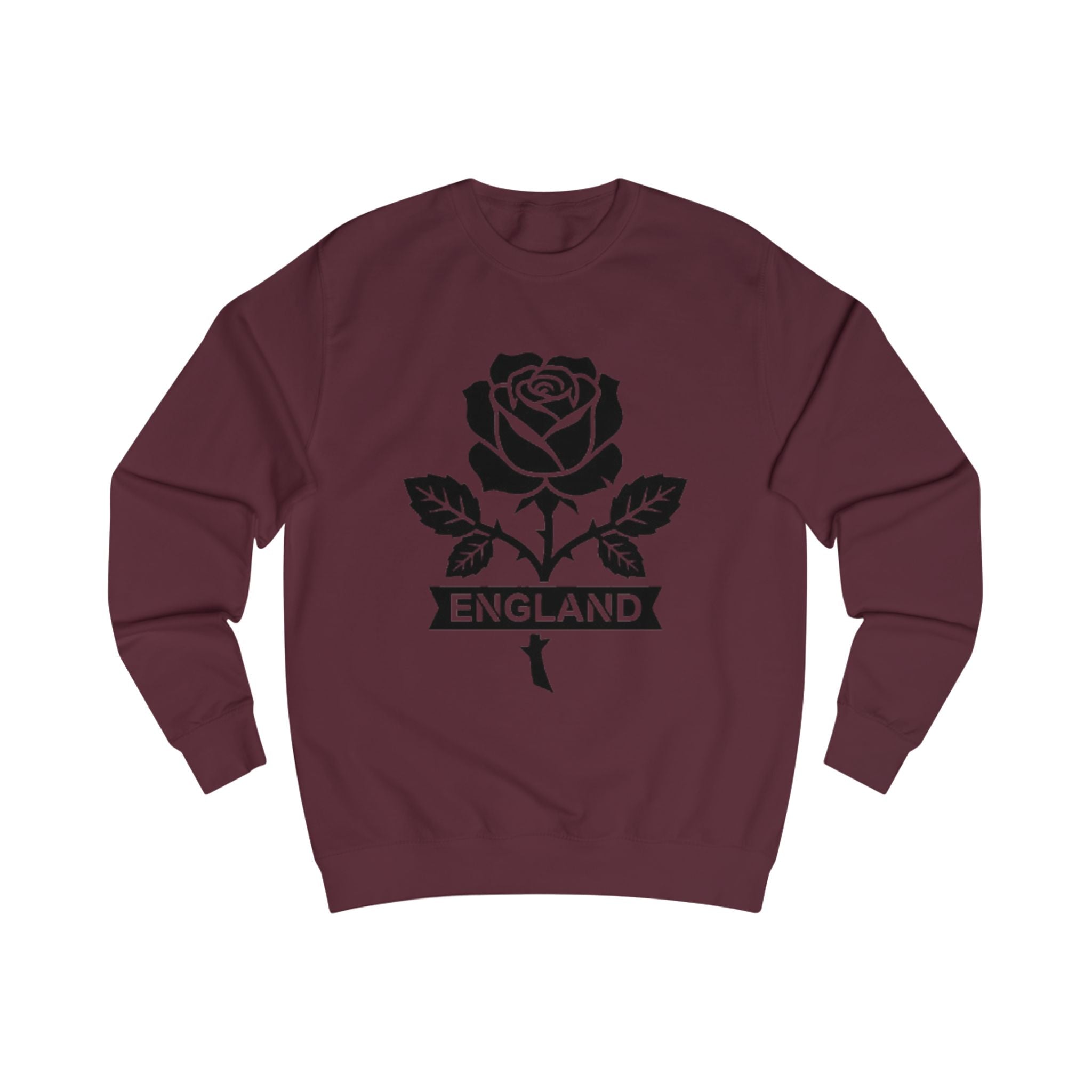 England Rose Sweatshirt — Black Rose Graphic Crewneck