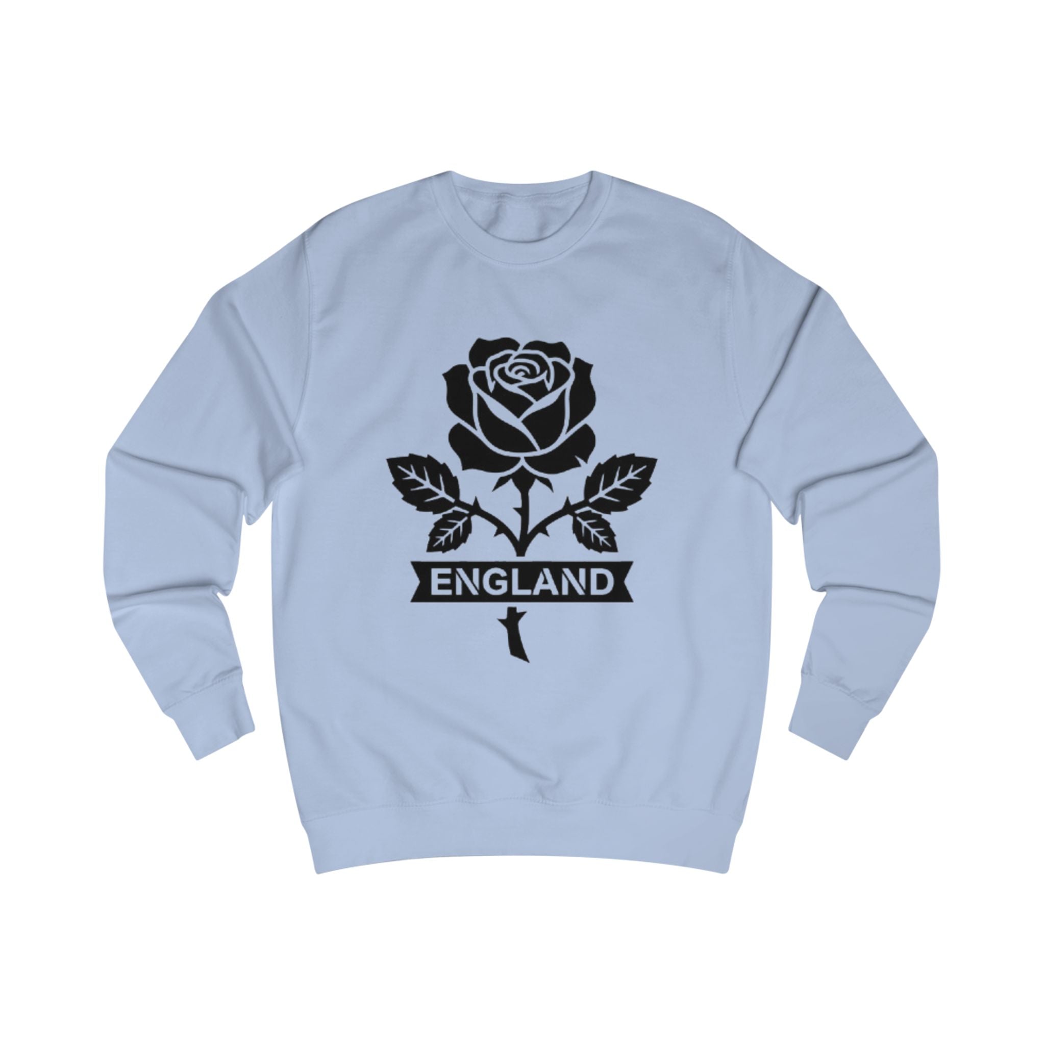 England Rose Sweatshirt — Black Rose Graphic Crewneck