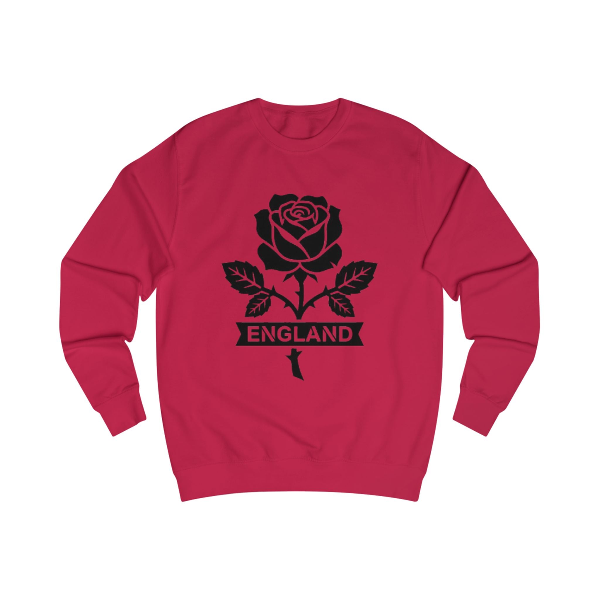 England Rose Sweatshirt — Black Rose Graphic Crewneck
