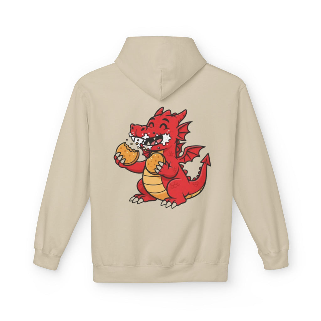 Welsh Dragon Hoodie — Retro Flag Front & Cute Red Dragon Back