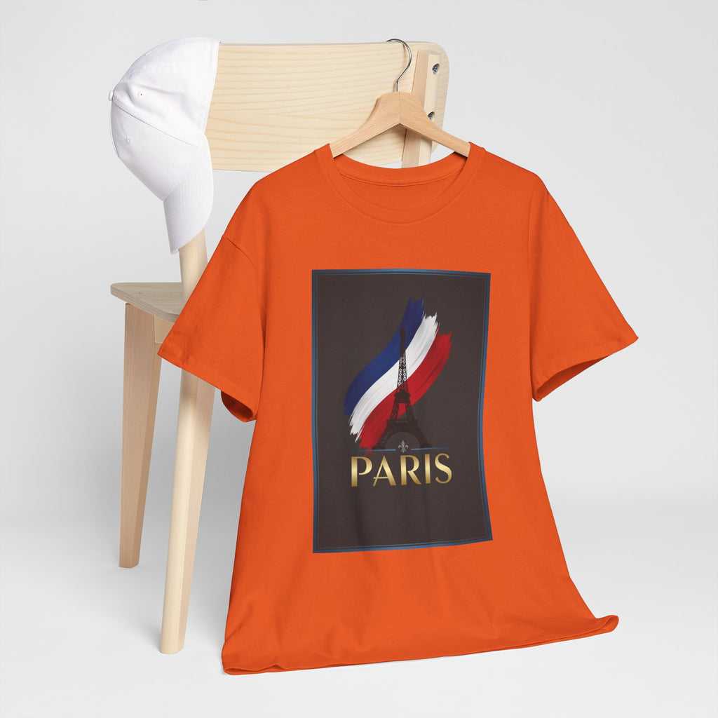 Paris Tricolor Graphic Tee — French Flag Brushstroke T-Shirt