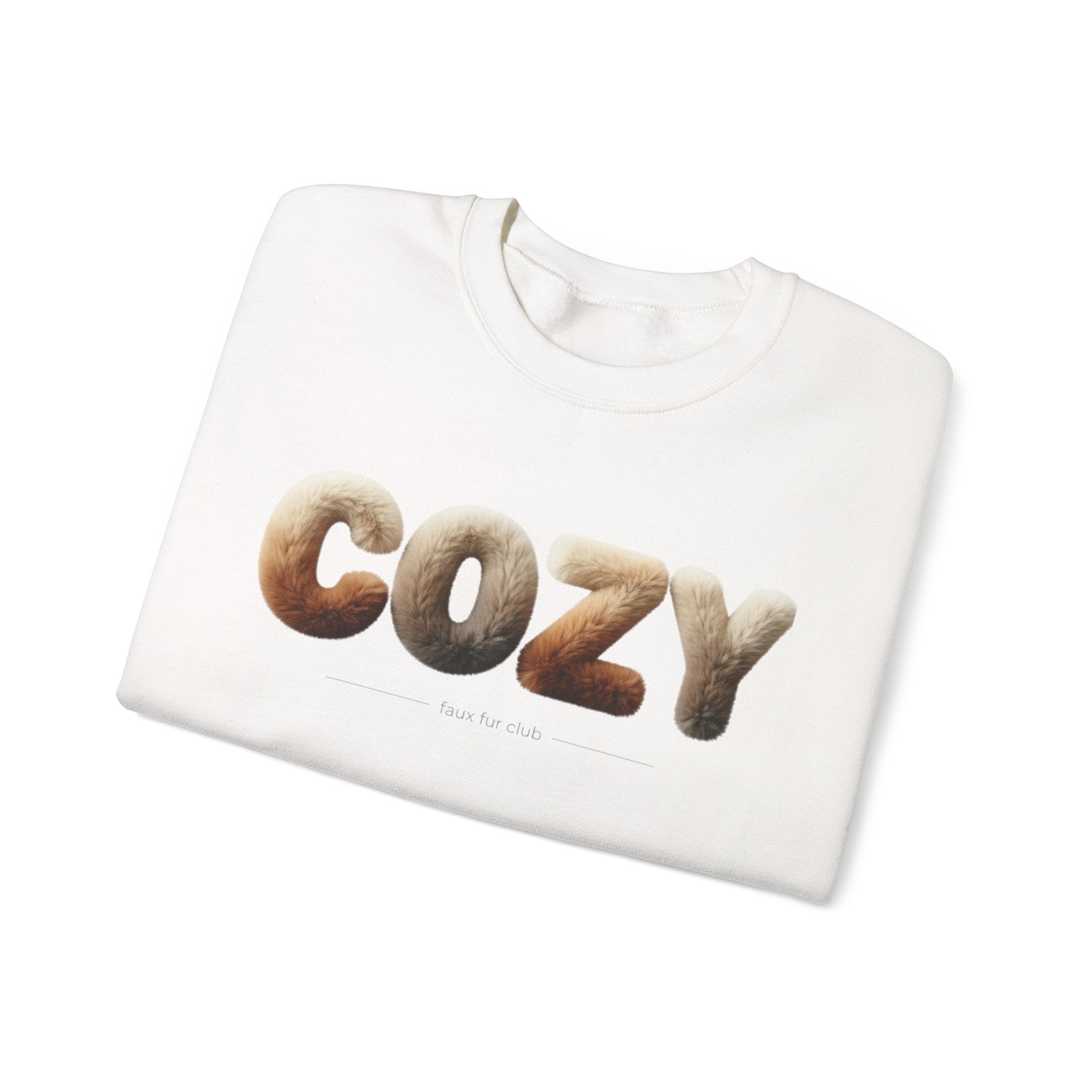 Cozy faux fur texture crewneck, cozy texture design sweatshirt | neutral plush pattern