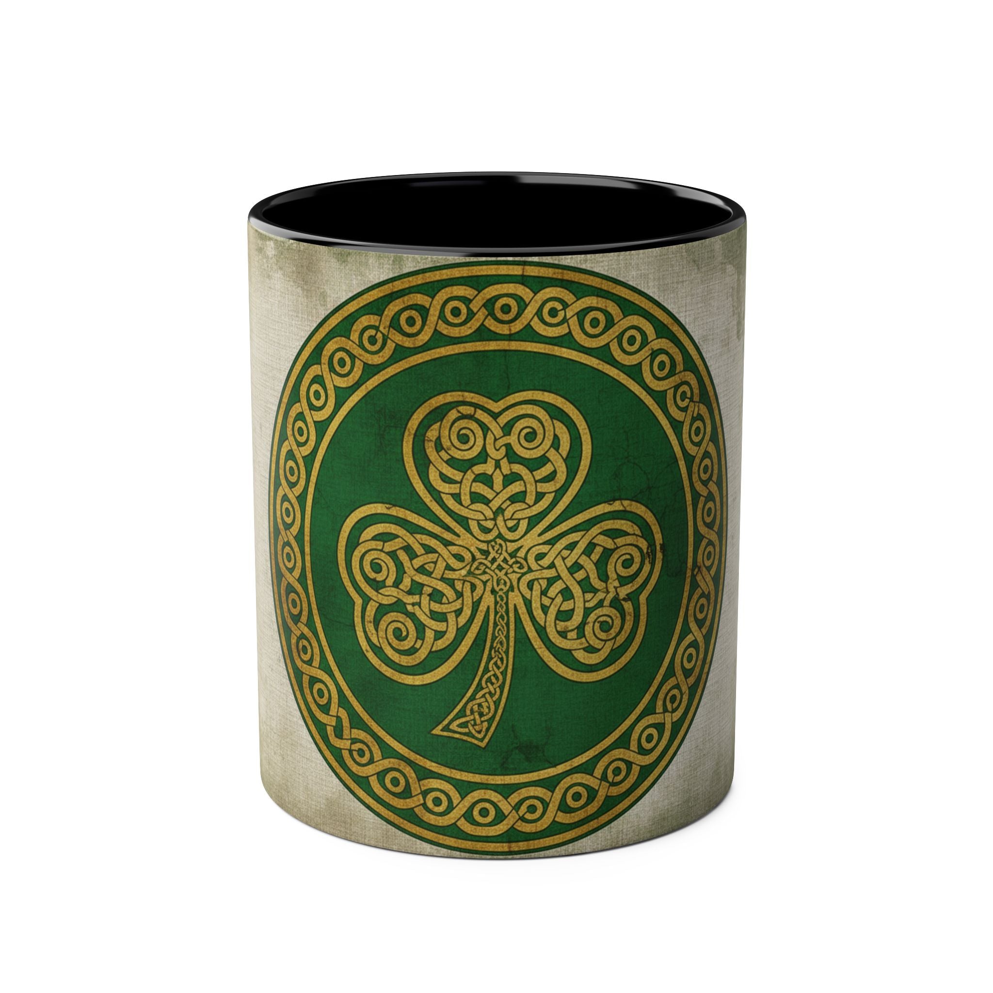 Celtic Shamrock Coffee Mug – Two-Tone 11oz St. Patrick’s Day Mug