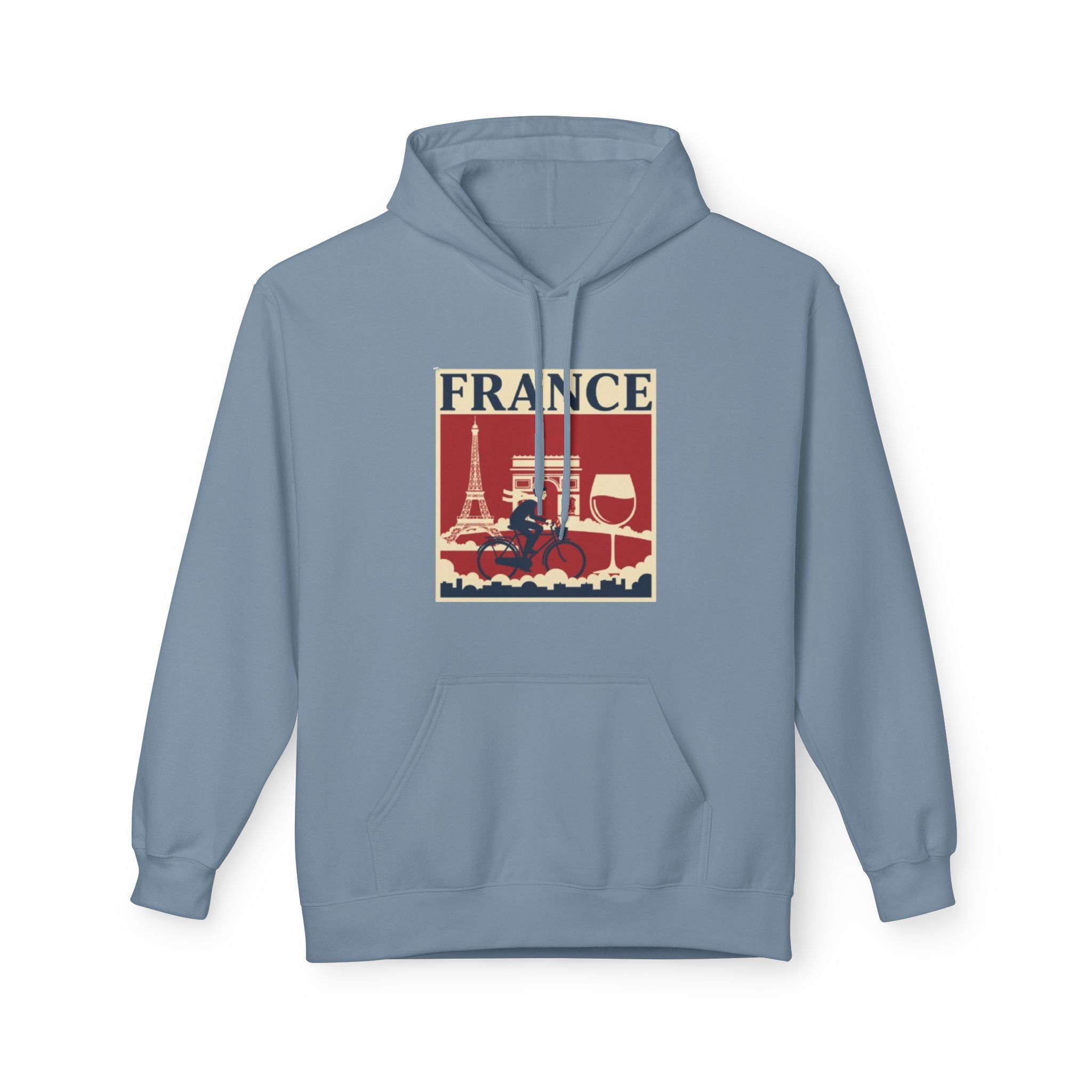 France Retro Travel Hoodie — Eiffel Tower Wine Vintage Paris Sweatshirt