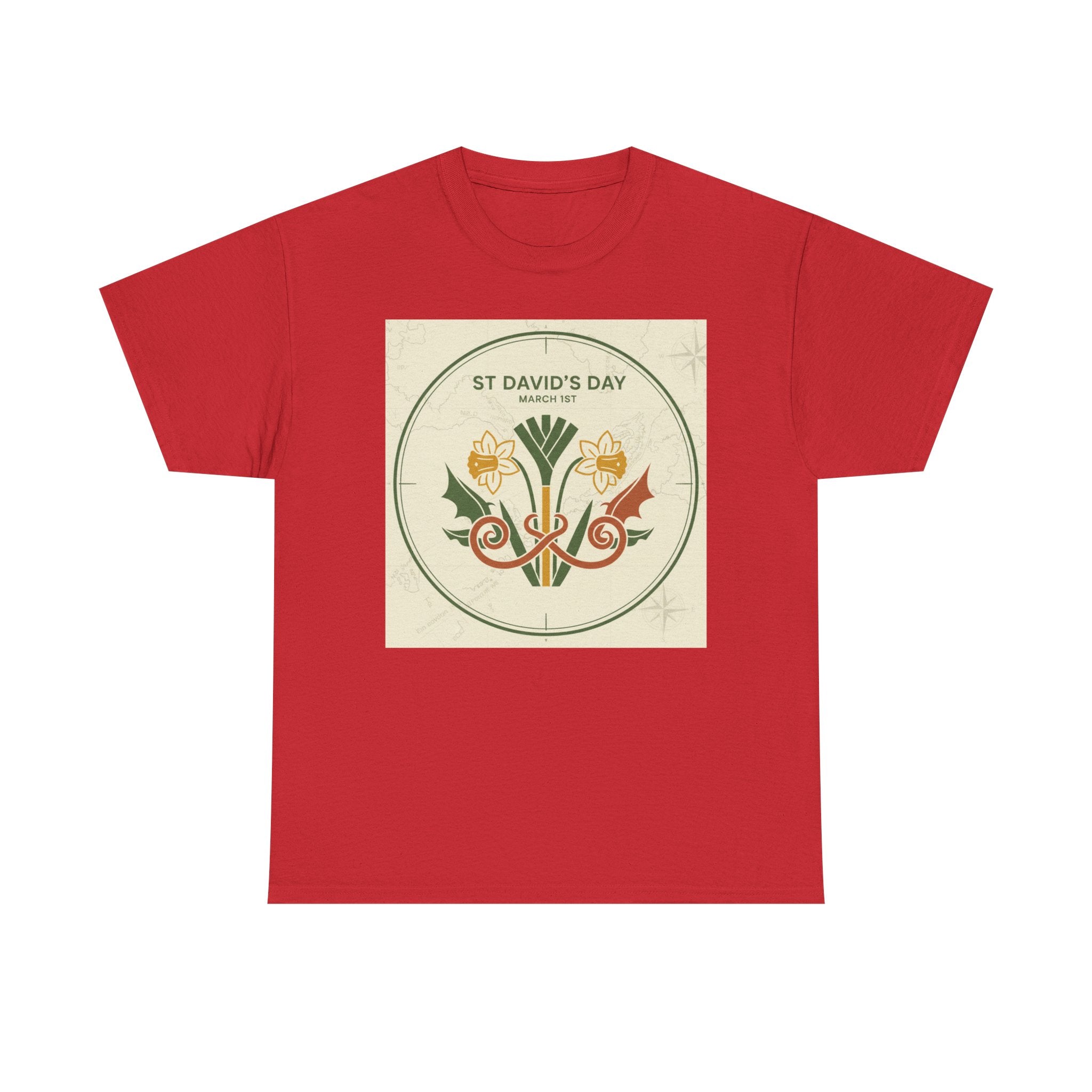 St. David's Day Floral Tee — Welsh Daffodil & Leek Celebration Shirt