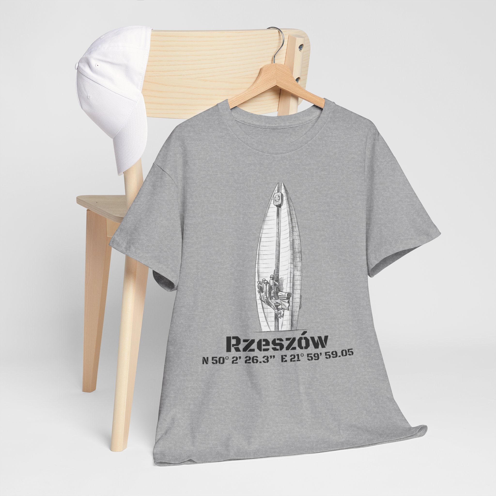 Rzeszów Coordinates T‑Shirt — City Landmark  Sketch Tee
