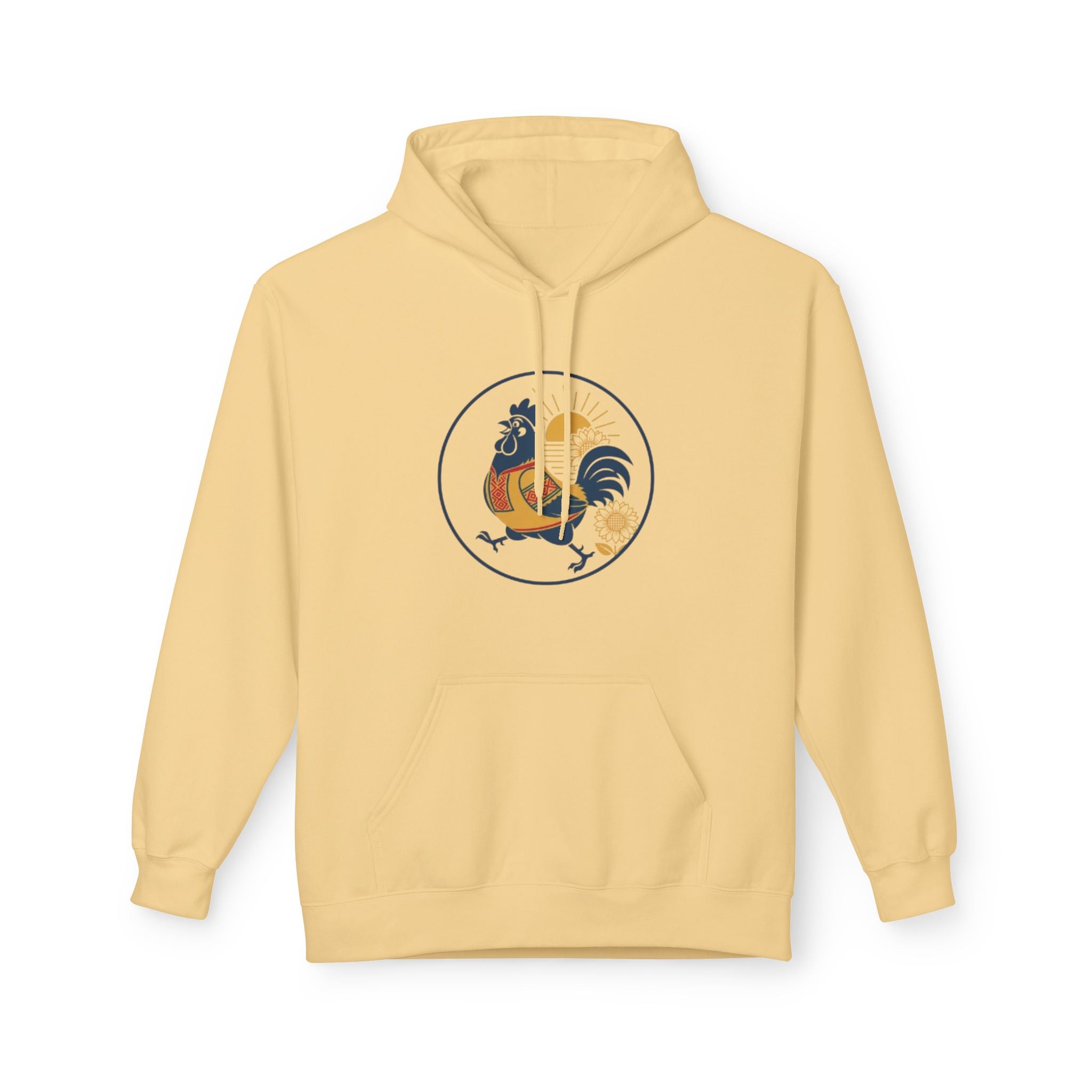 Rooster Circle Graphic Hoodie — Vintage Farmhouse Rooster Pullover