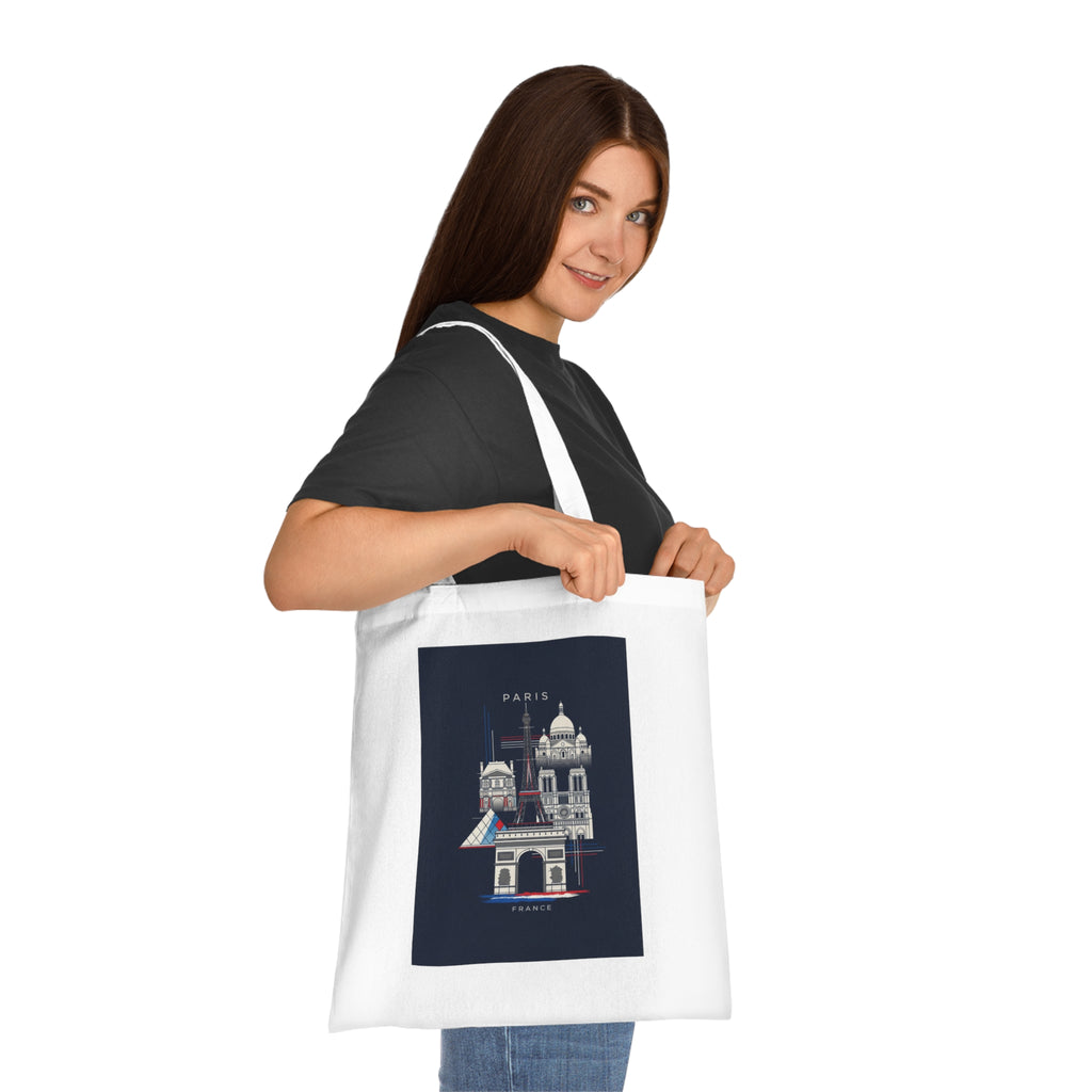 Paris Landmark Tote Bag — Illustrated Sacré‑Cœur Cotton Tote