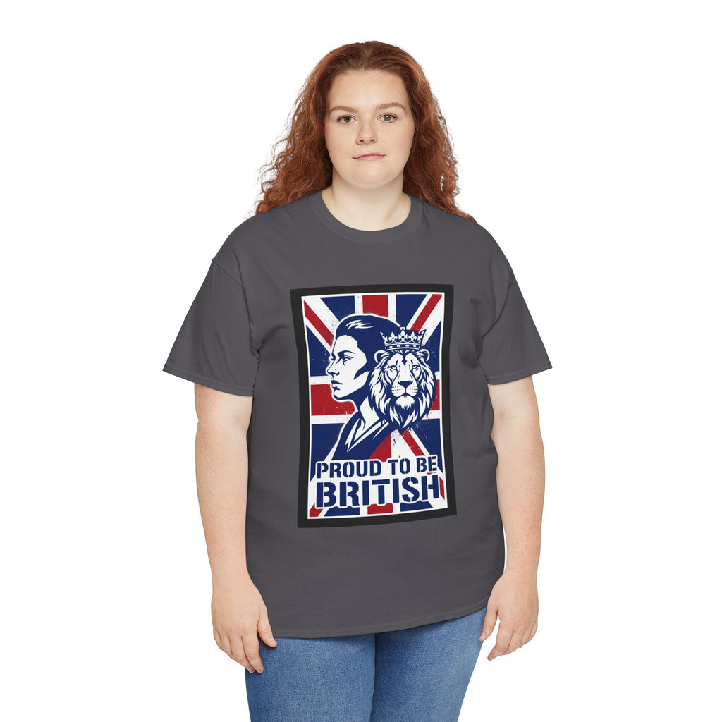 Proud to Be British T-Shirt – Union Jack Lion Graphic Tee
