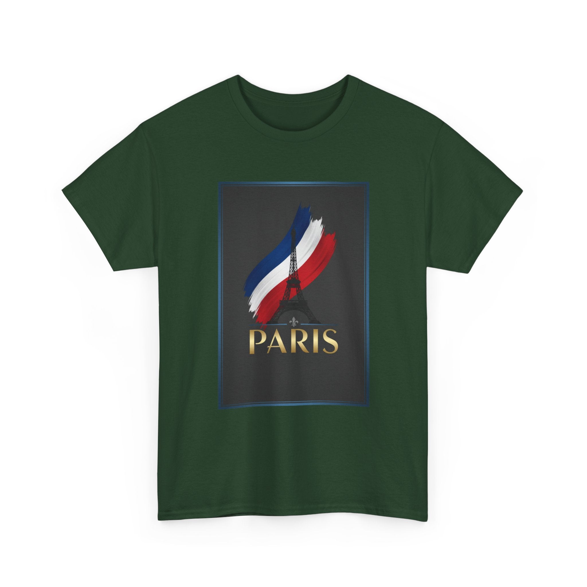 Paris Tricolor Graphic Tee — French Flag Brushstroke T-Shirt